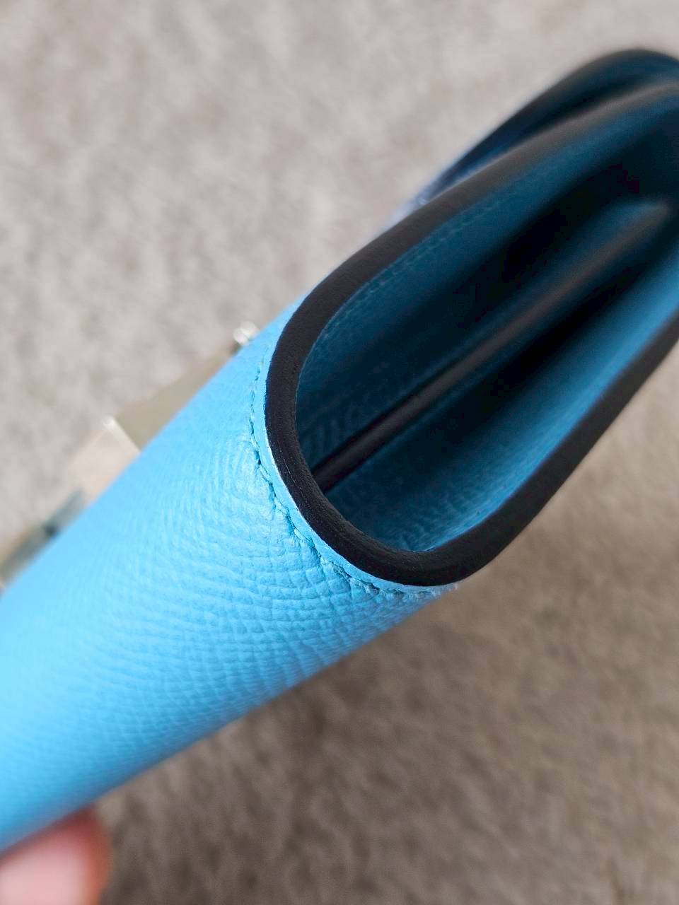 Hermes Constance Light Blue Wallet