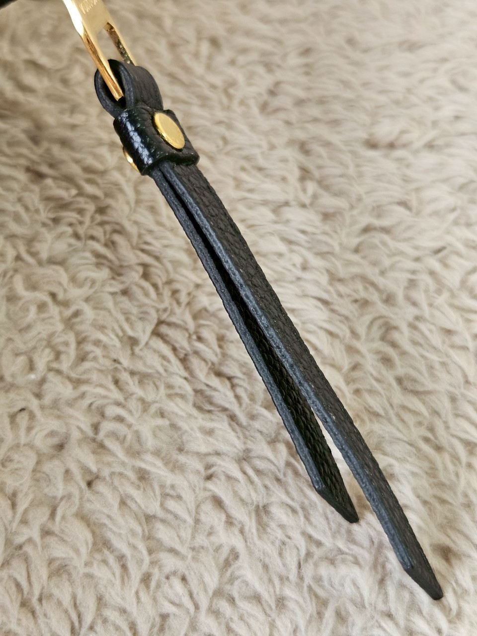 LV m80885 Key Pouch Bicolor Mono Emp Leather Black Beige