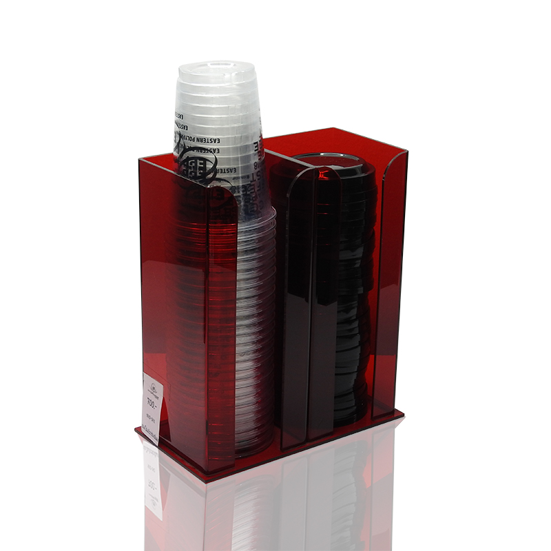 กล่องอะคริลิคใส่แก้วเครื่องดื่ม หรือ กล่องใส่แก้วกาแฟ 2 ช่อง 1610-342