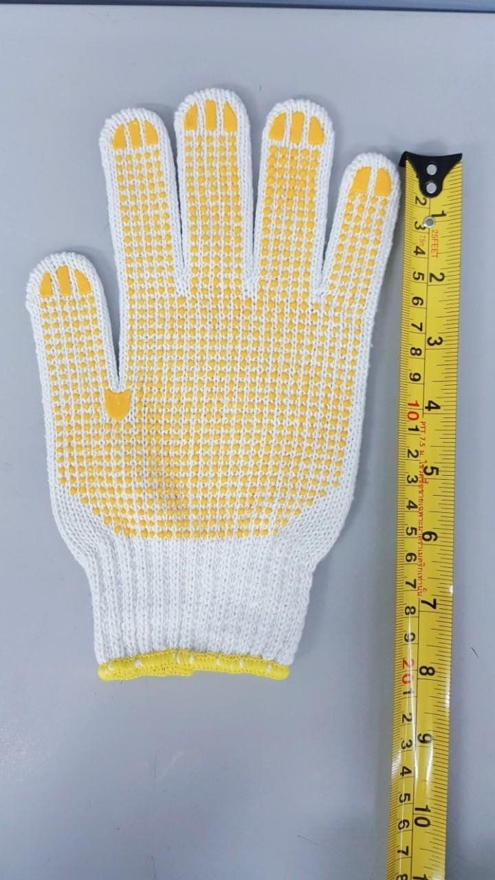 ถุงมือผ้า มีปุ่มกันลื่น