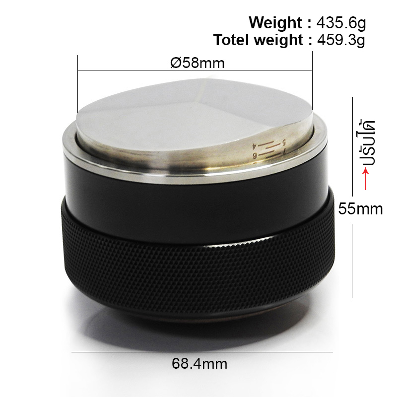 แทมเปอร์ มาการองไม้ 58 mm. เกลี่ยหน้ากาแฟ ทรงลิ่ม