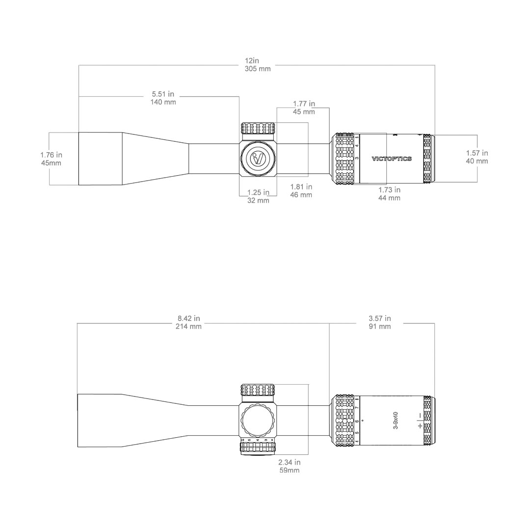 VictOptics SOI 3-9x40 Rifle Scope