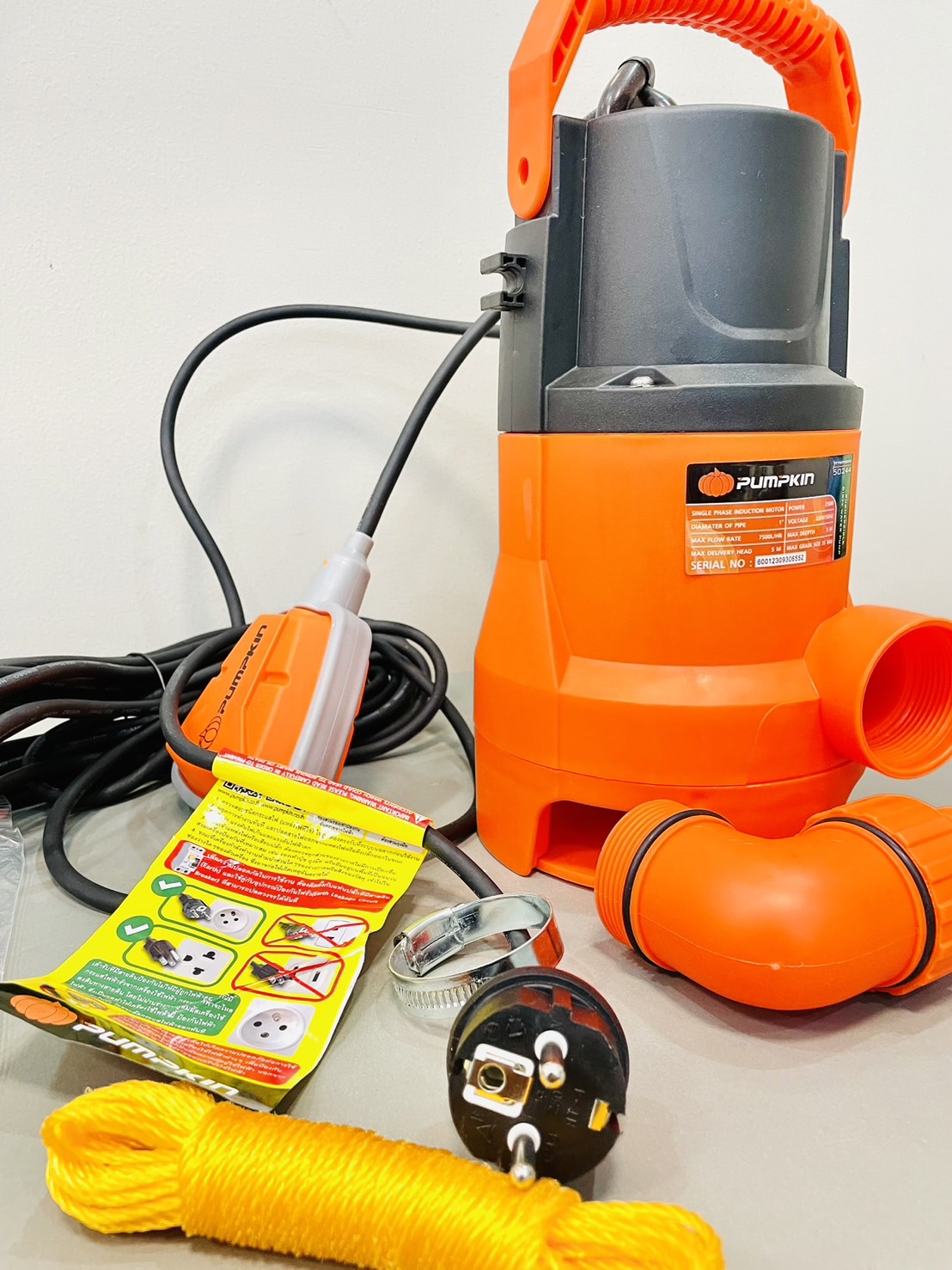 ปั๊มแช่ ดูดน้ำดี/น้ำเสีย 250w พัมคิน WTP250DW