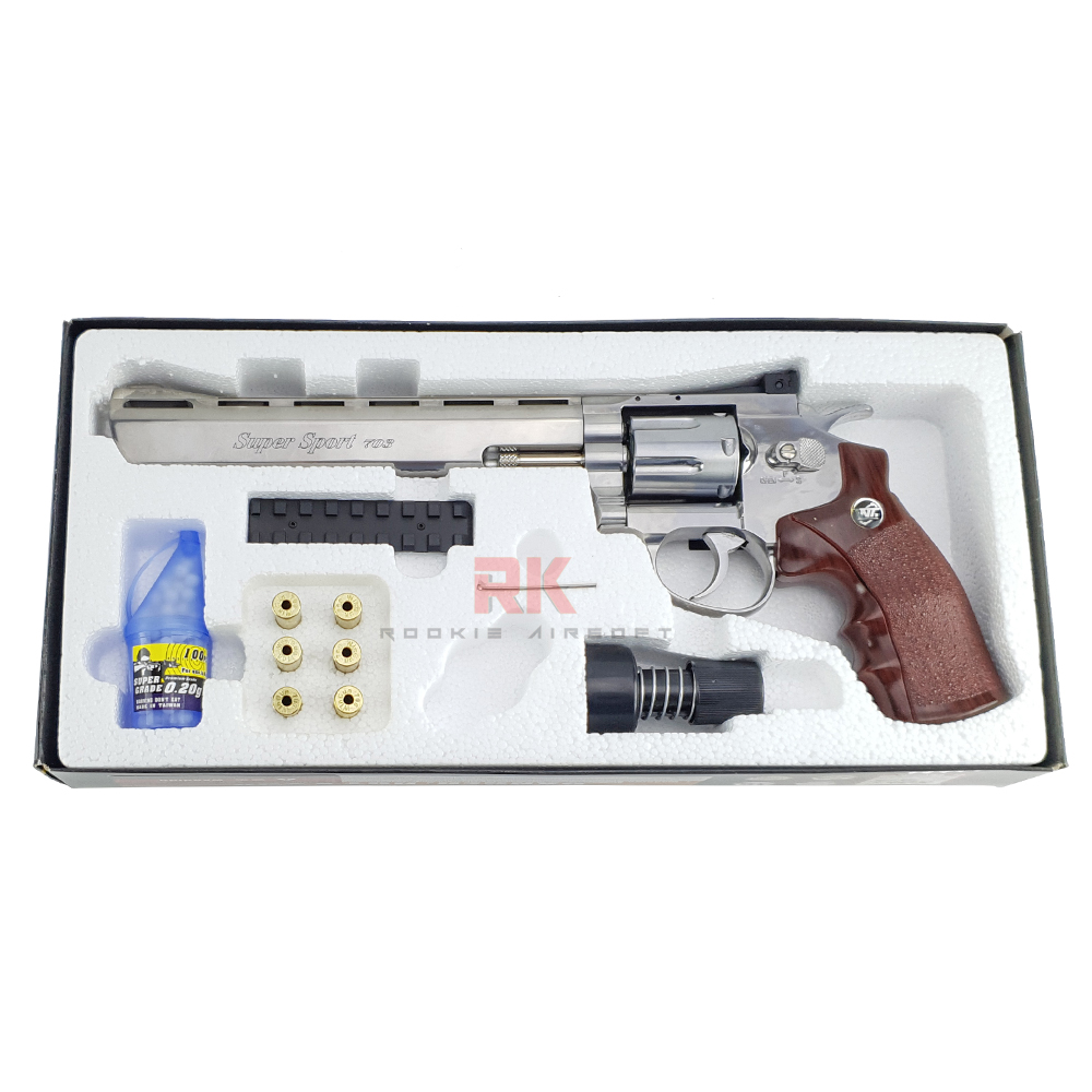WinGun 703S 8 inch Co2 Revolver (Silver)