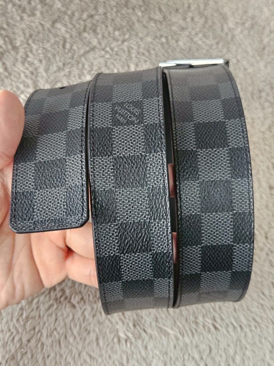 LV Initiales 40mm Damier Graphite Reversible Belt