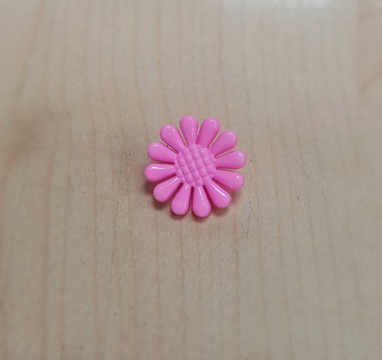 Flower button - Pink pastel col. (size 24L,1pc/pack)