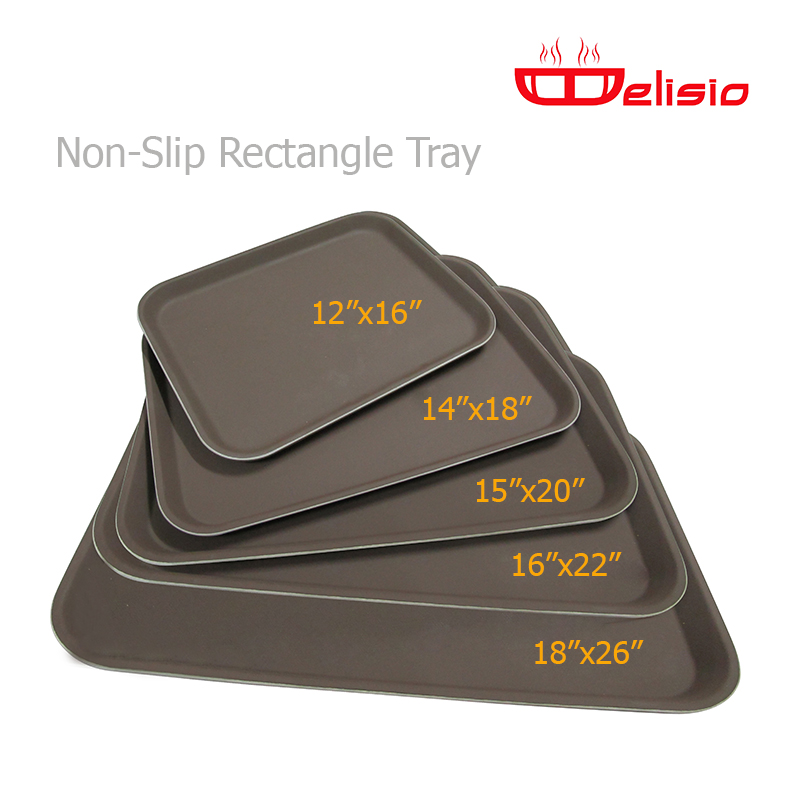 ถาดเสิร์ฟ Delisio กันลื่น หรือ ถาดเสิร์ฟไฟบอร์กลาสสี่เหลี่ยม 15 x 20 นิ้ว 1603-065