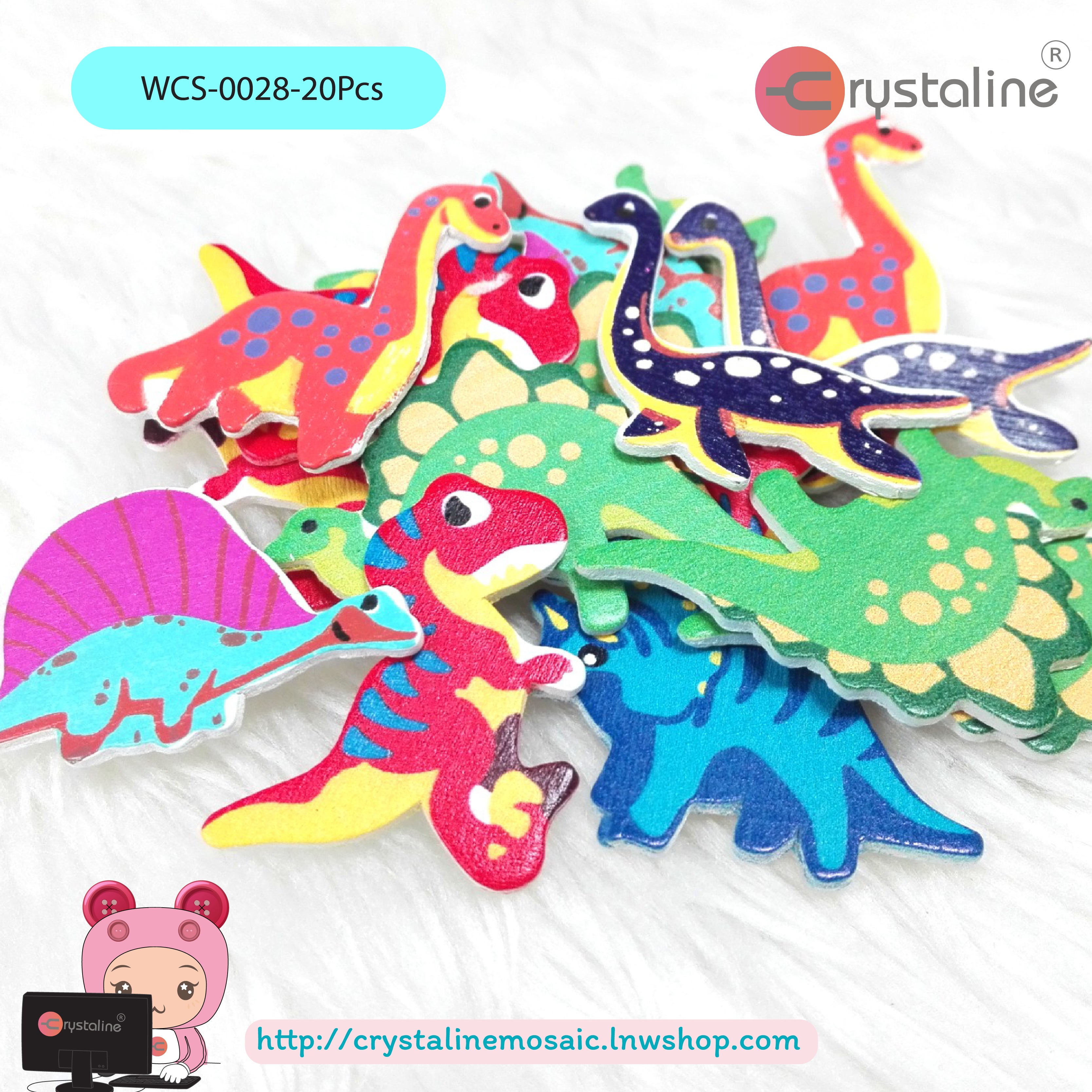 Wood sticker - Dinosaur (25pcs/pack)