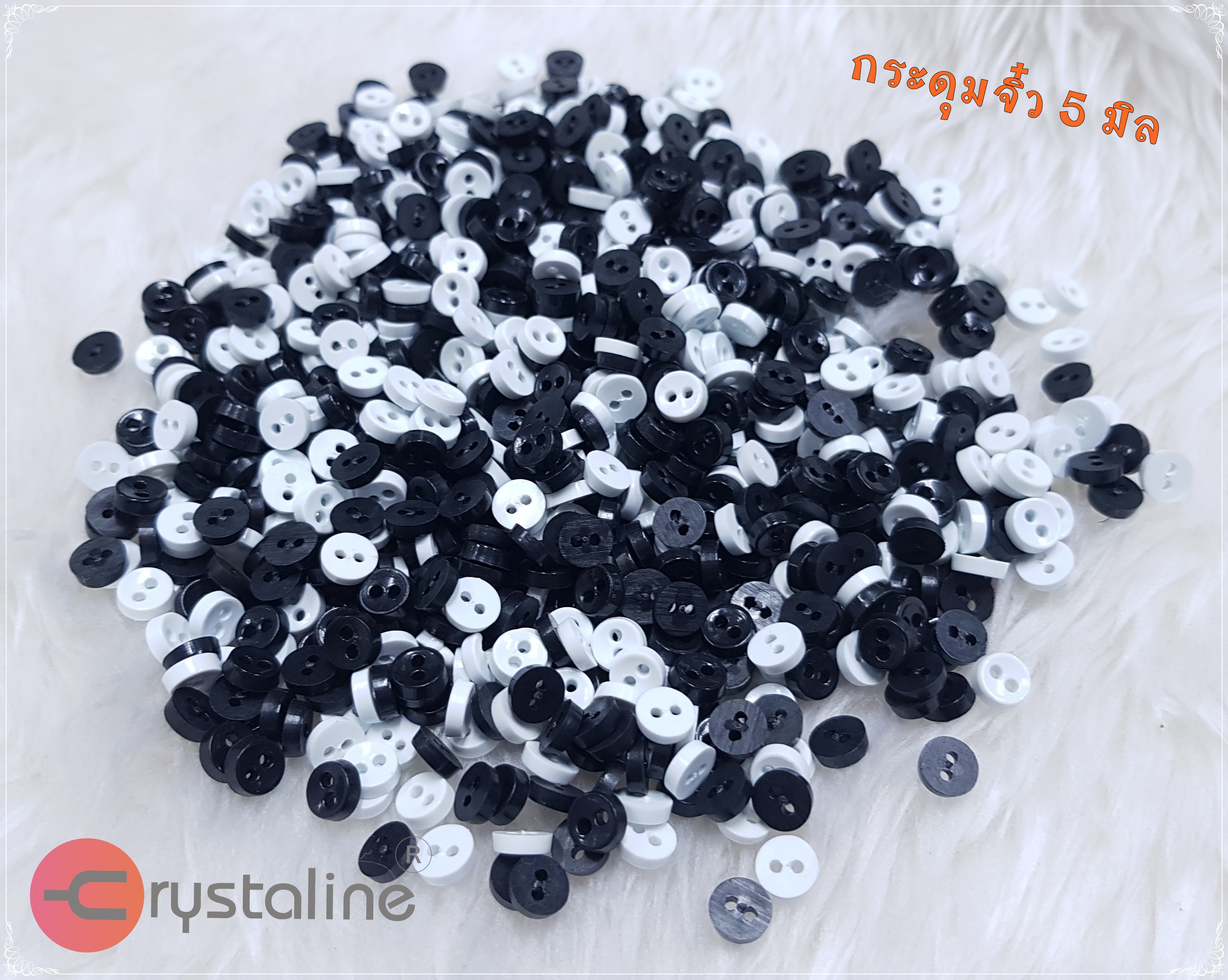 Mini round button - Black&White col. (size 6mm,125g/Pack)