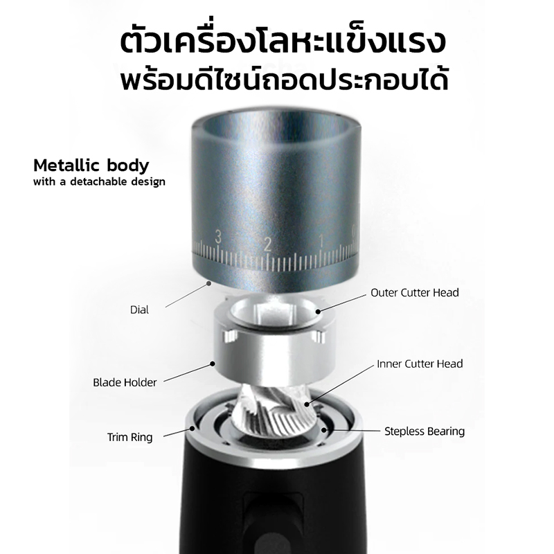 🇹🇭 STARSEEKER EDGE Mini เครื่องบดกาแฟพกพา – เฟืองบดทรงกรวย 38 มม. | ชาร์จเร็ว USB-C | บดได้สูงสุด 50 แก้วต่อการชาร์จ