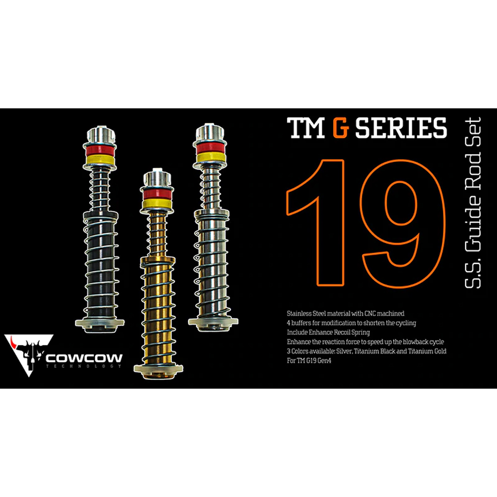 CowCow G19 Gen4 Stainless Steel Guide Rod Set (Black)