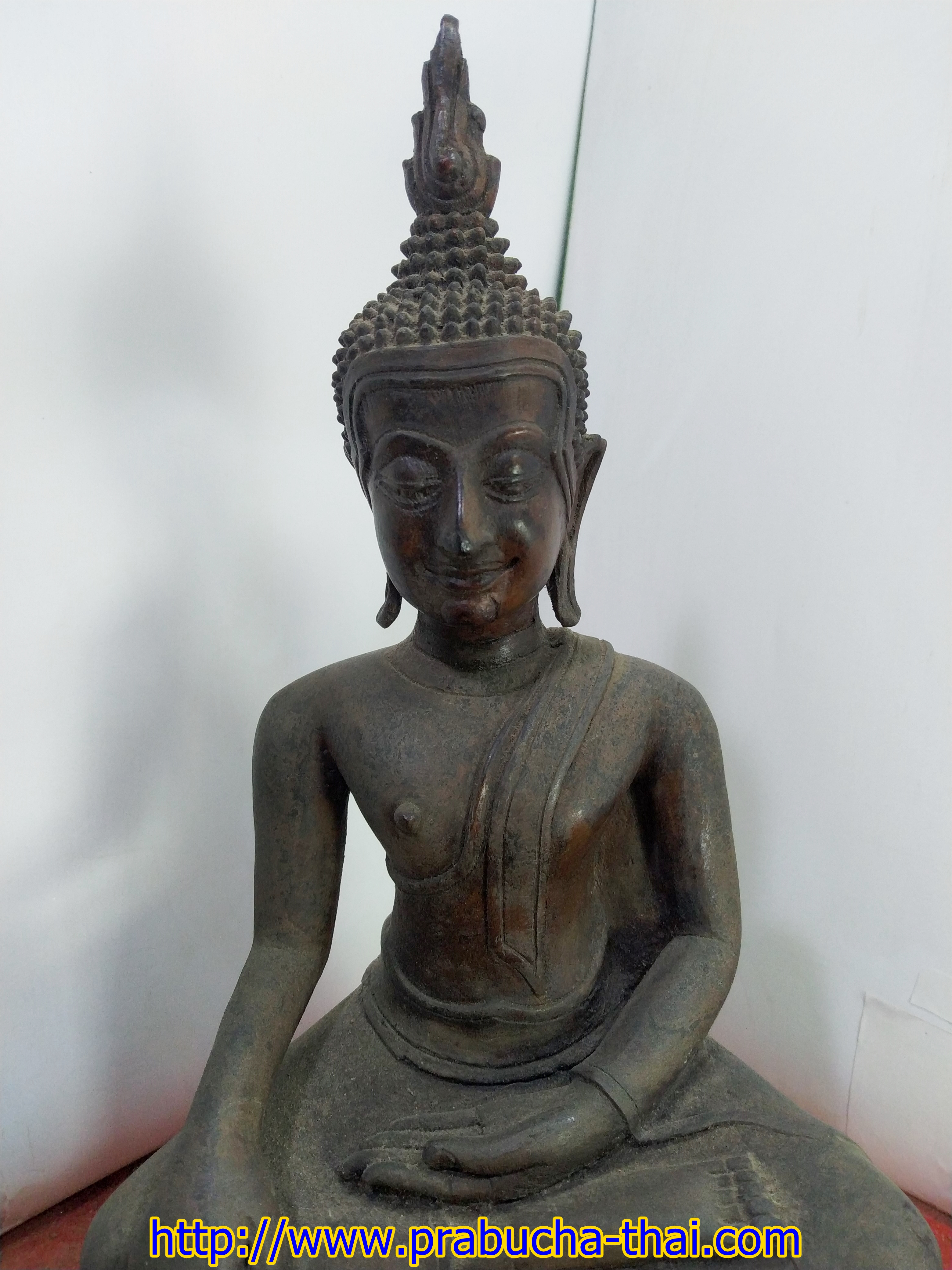 พระอู่ทอง ฐานบัวสามขา หน้าตัก 5 นิ้ว เนื้อสำริด