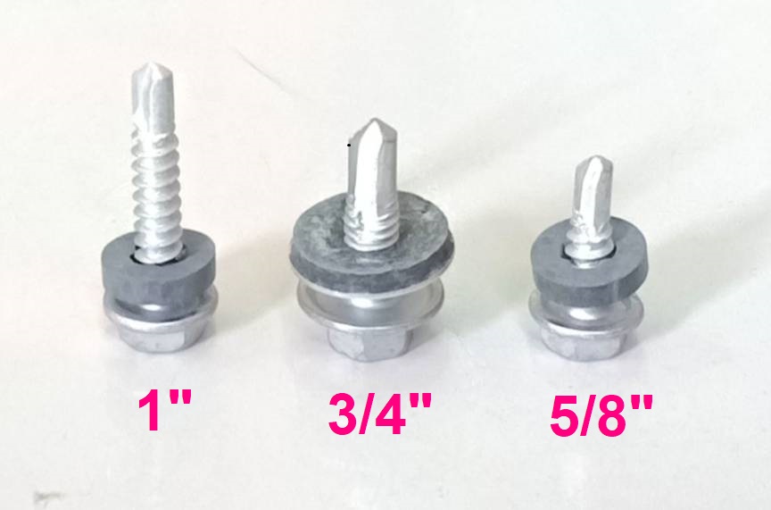สกรูดาโก้ปลายสว่านหกเหลี่ยมแหวนยาง (ยิงเมทัลชีทท้องลอน) #10 / #12 (กล่อง)