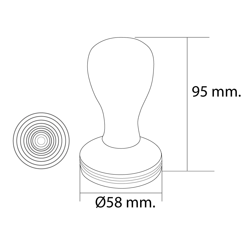 แทมเปอร์ ที่กดกาแฟ ด้ามไม้ 58 mm. 1610-061