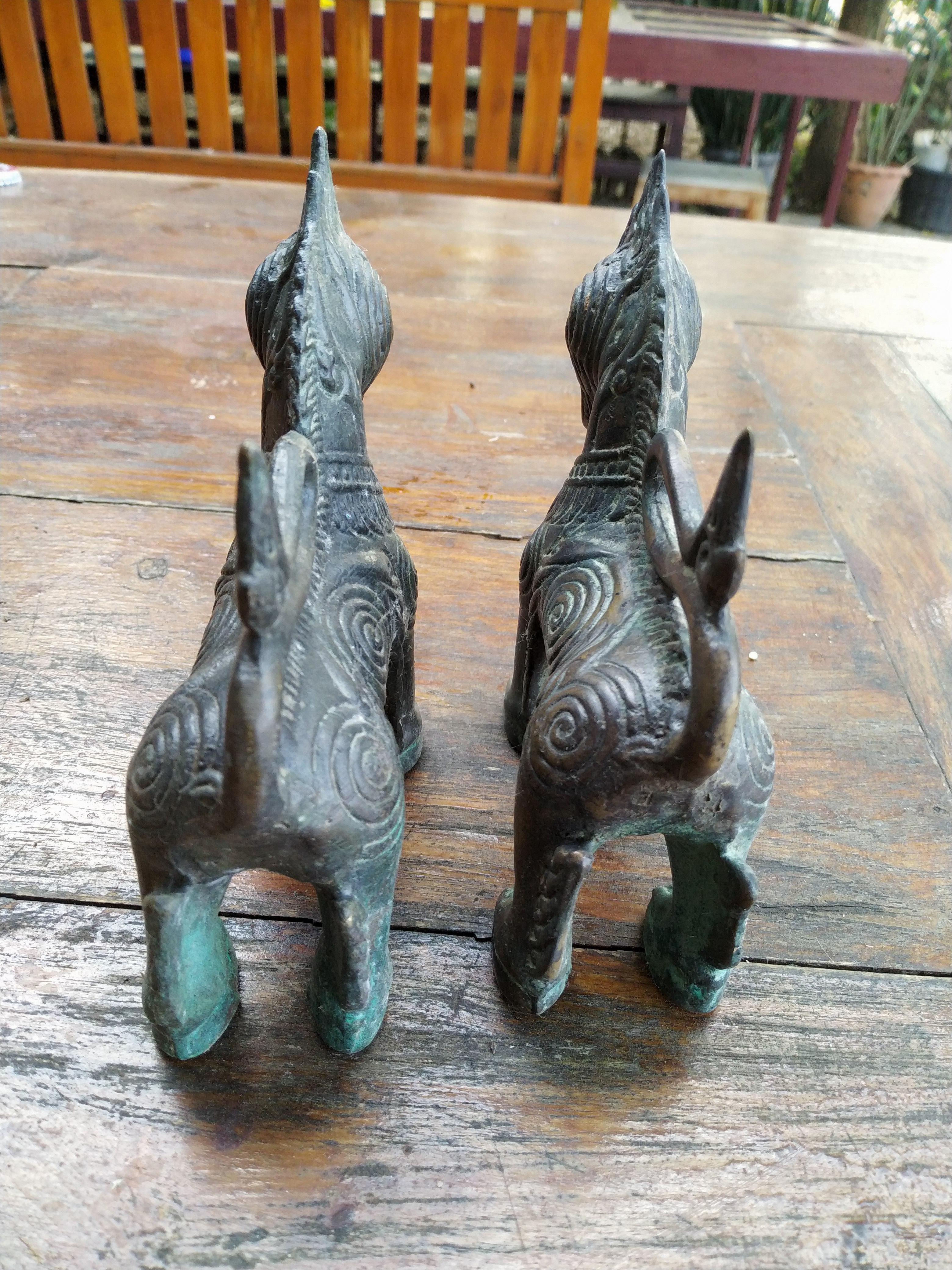 สิงห์คู่ มหามงคล หลวงพ่อแสวง กำแพงเพชร เนื้อโลหะสำริด