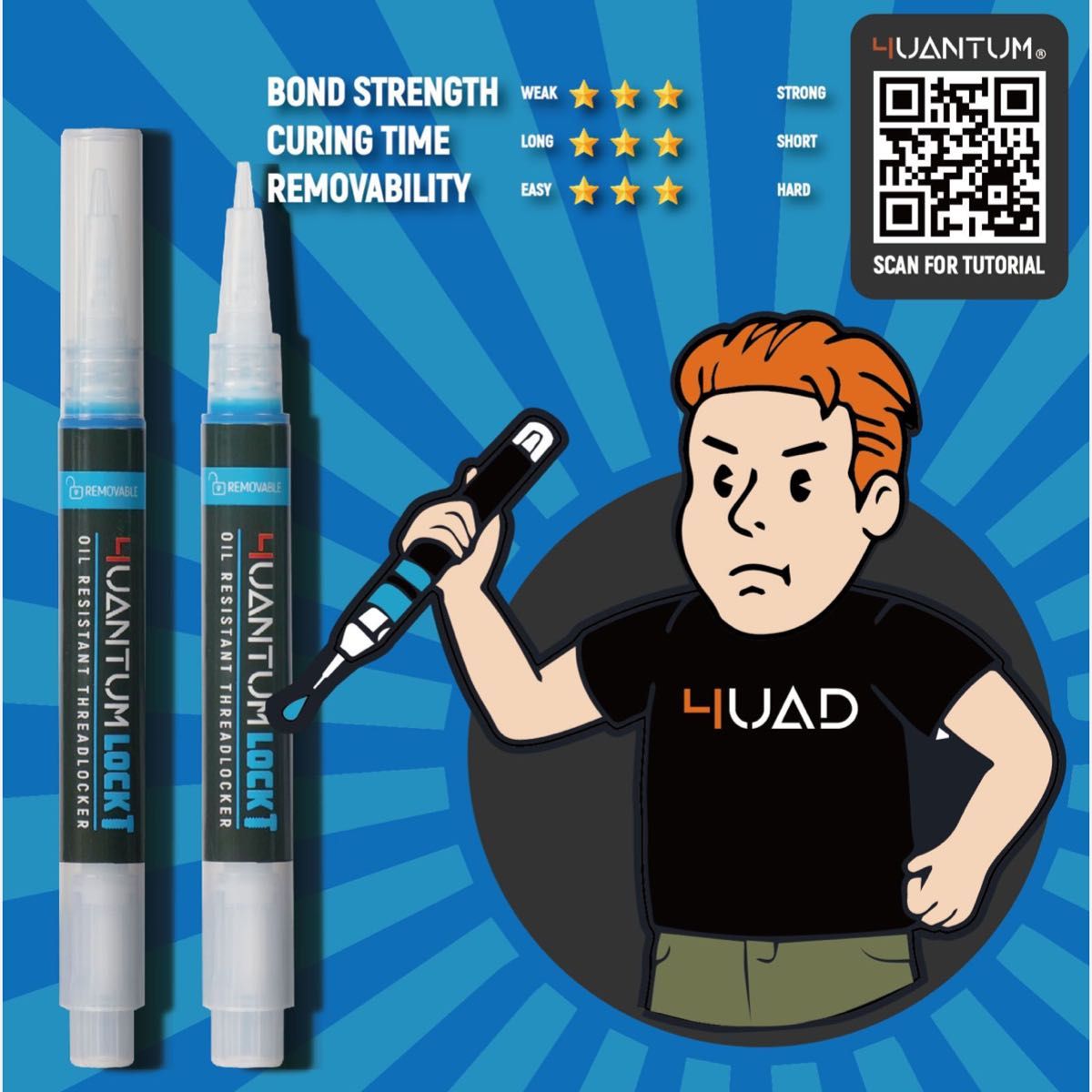 4UANTUM LOCK Thread Locker Blue (Removable)