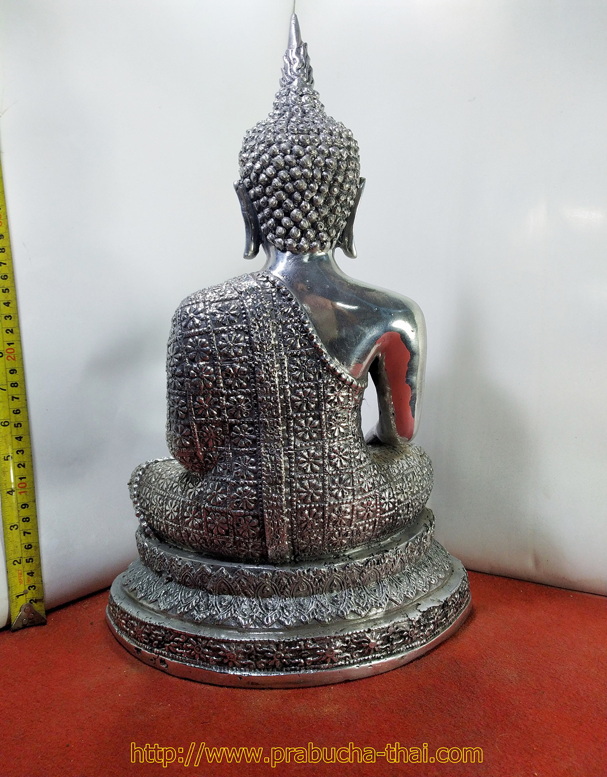 พระสุโขทัย ปางชนะมาร หน้ตัก 9 นิ้ว เนื้อโลหะเงินยวง