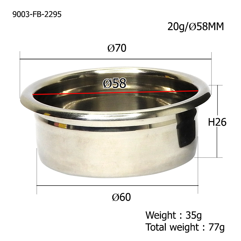 MUVNA Liquid Matrix Wall Filter Basket 20 g Size 58mm