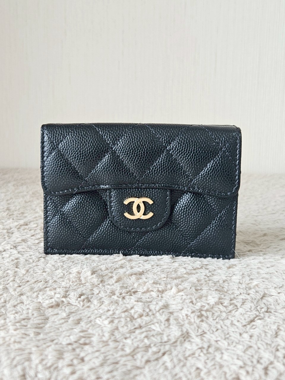 Chanel Trifold Short Black Caviar GHW Wallet
