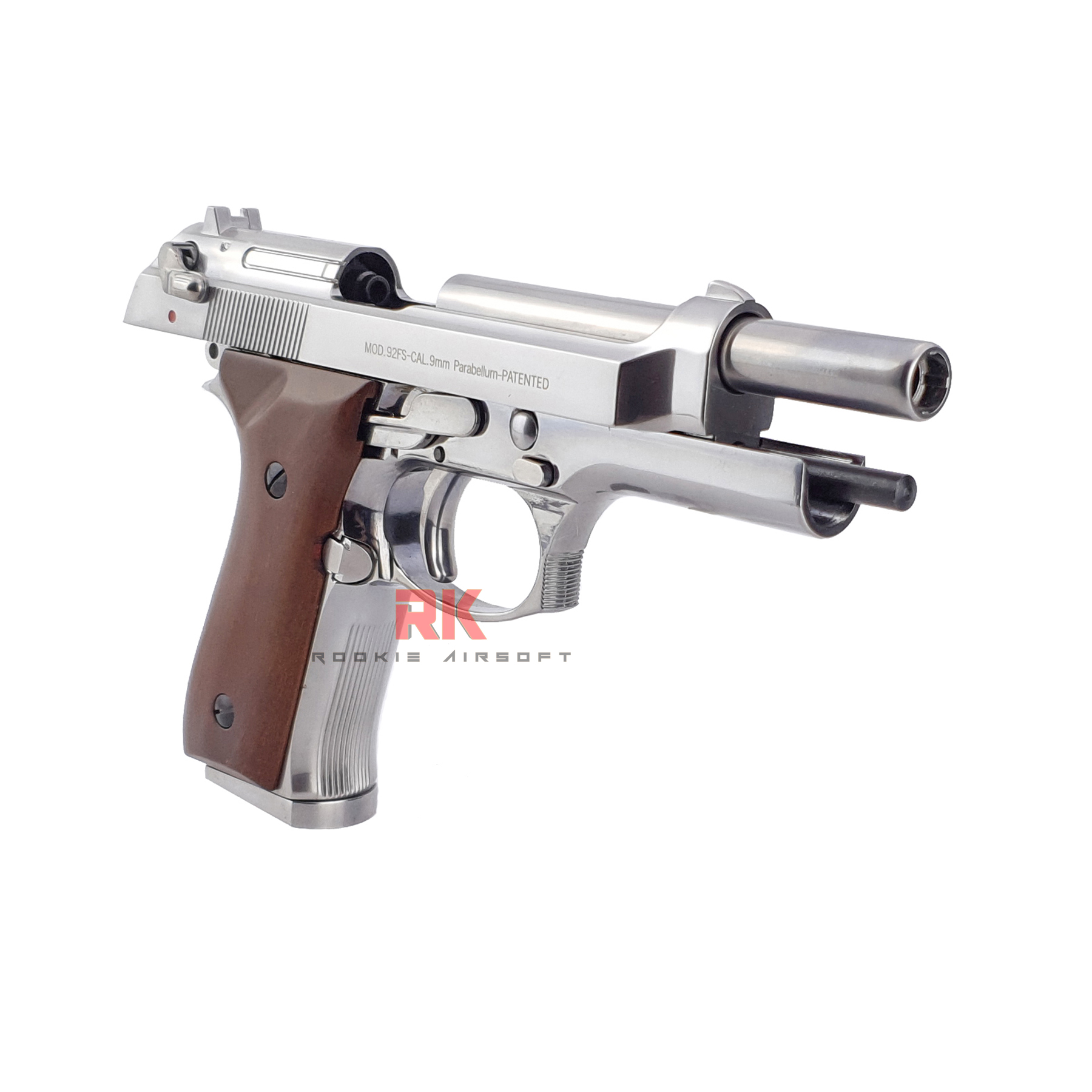 SRC Beretta M92 กริปไม้ GBB - Silver