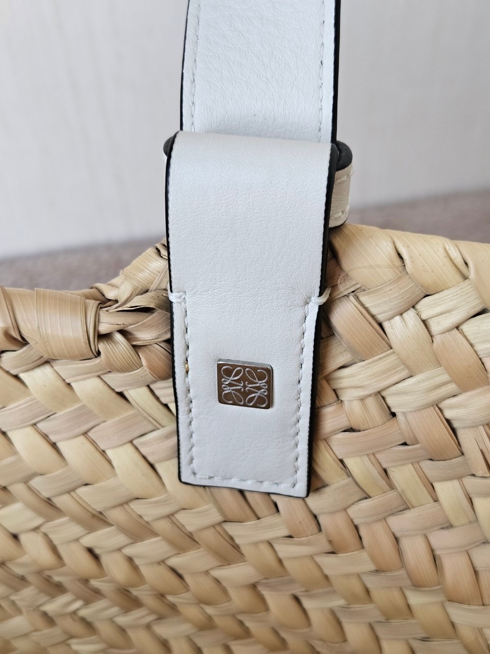 Loewe Basket Bag In Palm Leaf and Calfskin