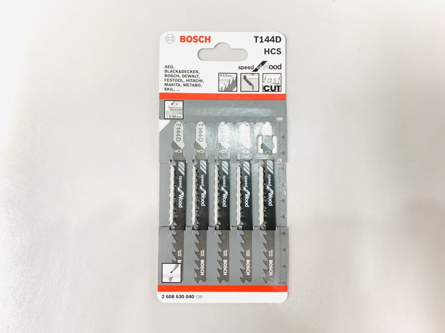 ใบเลื่อยจิ๊กซอ BOSCH ตัดไม้เนื้อแข็ง #T144D