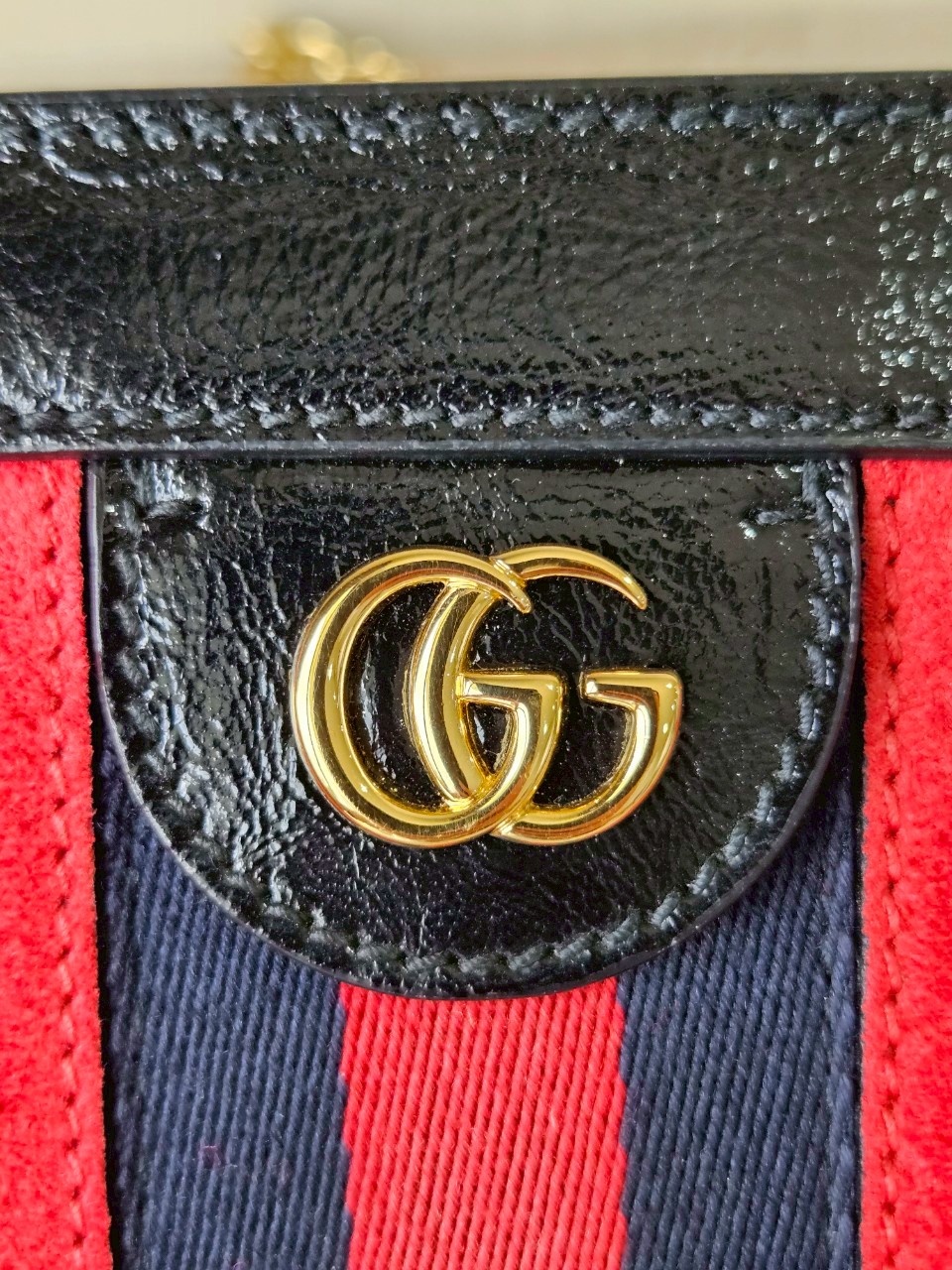 Gucci 503877 Ophidia Red Suede Chain Shoulder Bag