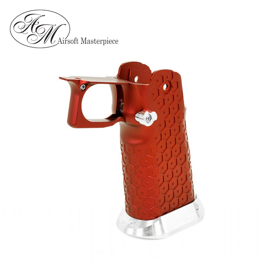 Airsoft Masterpiece Aluminum Grip for Hi-CAPA Type 19 (Infinity HEX) Red