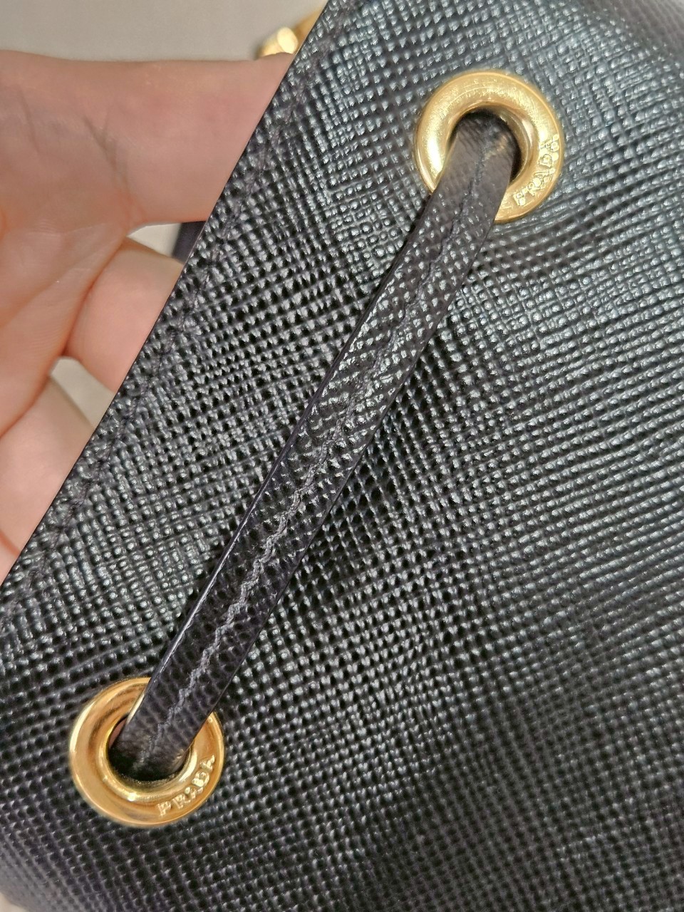 Prada Bucket Bag in Saffiano Leather Nero