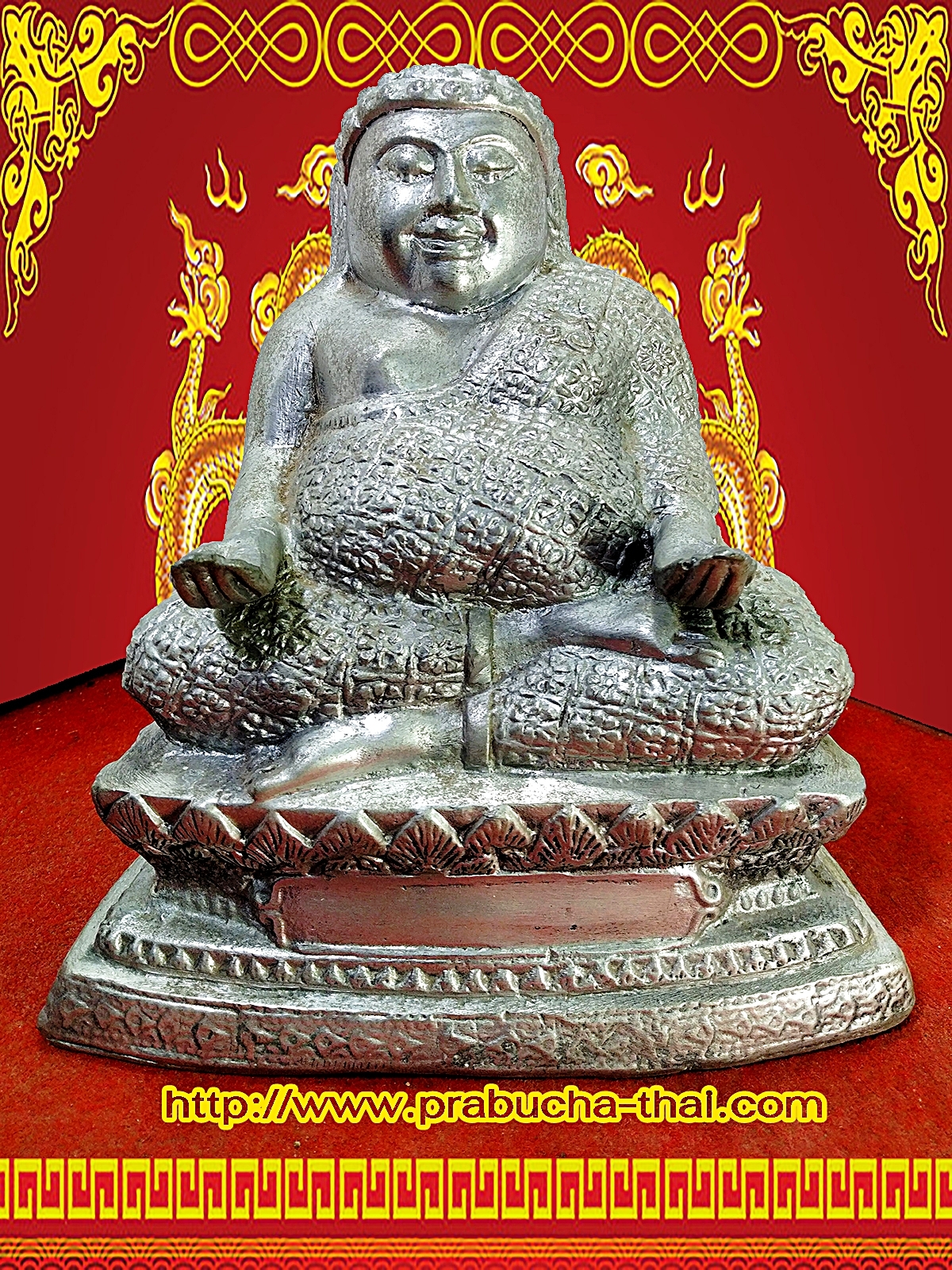 พระสังกัจจายน์ ปางรับทรัพย์ หน้าตัก ๕ นิ้ว เนื้อสำริดเงินยวง
