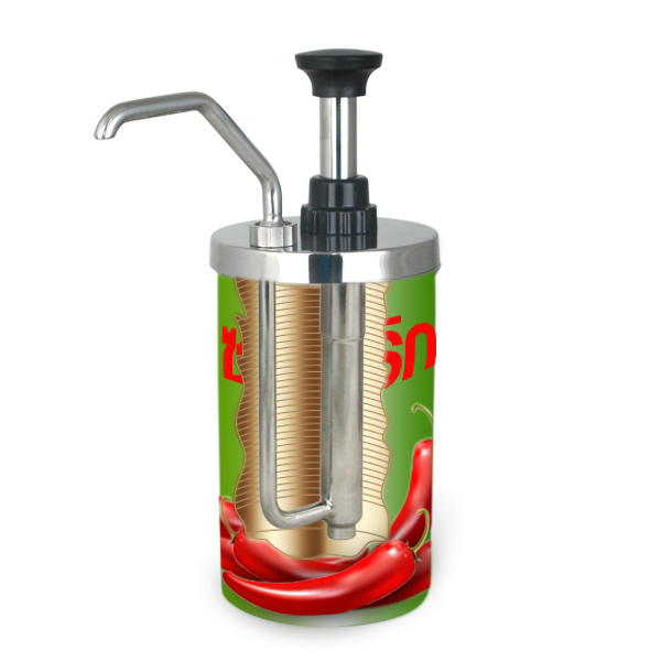 Stainless steel sauce dispenser, pump head 1616-023