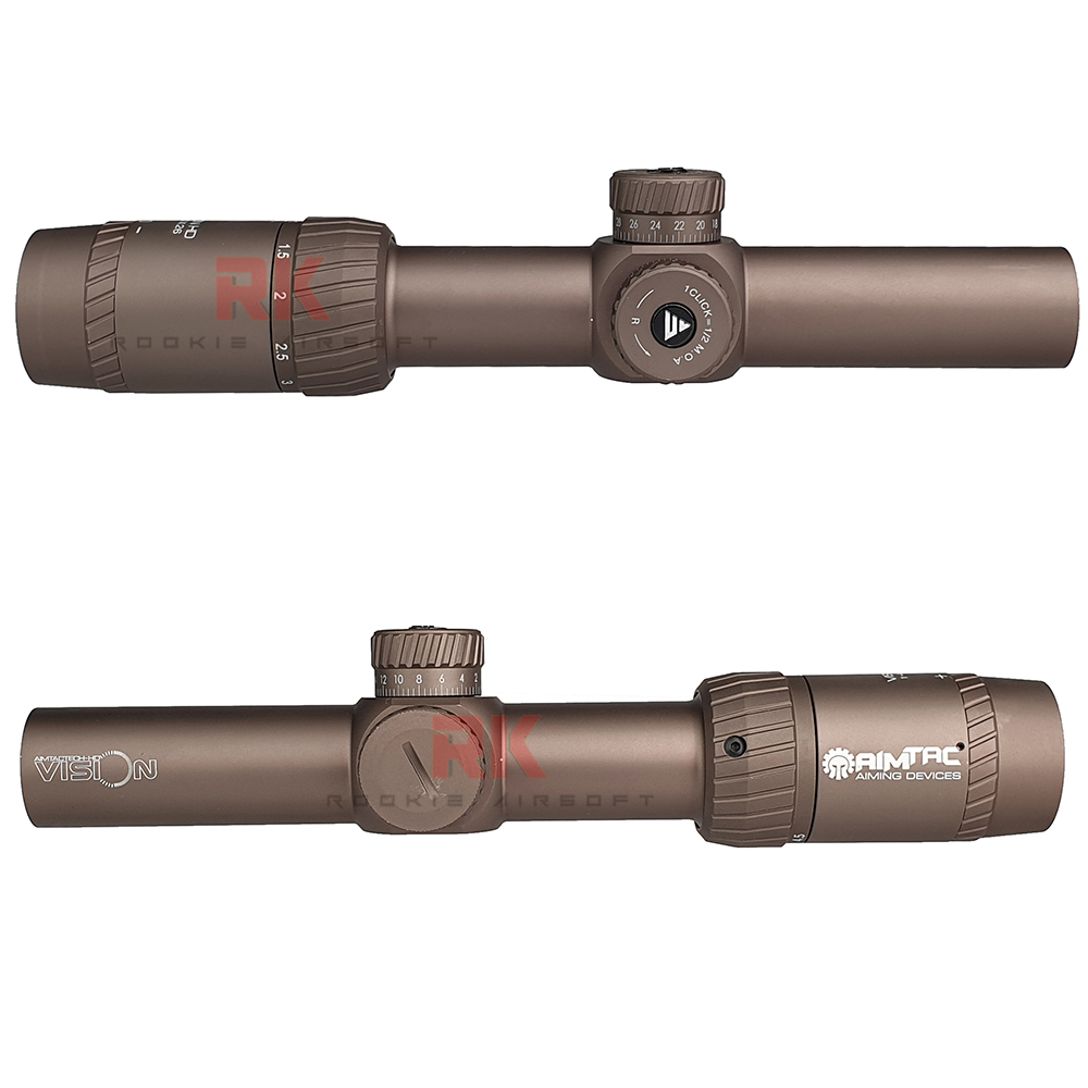 Arrow Optics AIMTAC Vision HD 1-4.5x26mm Rifle Scope (FDE)