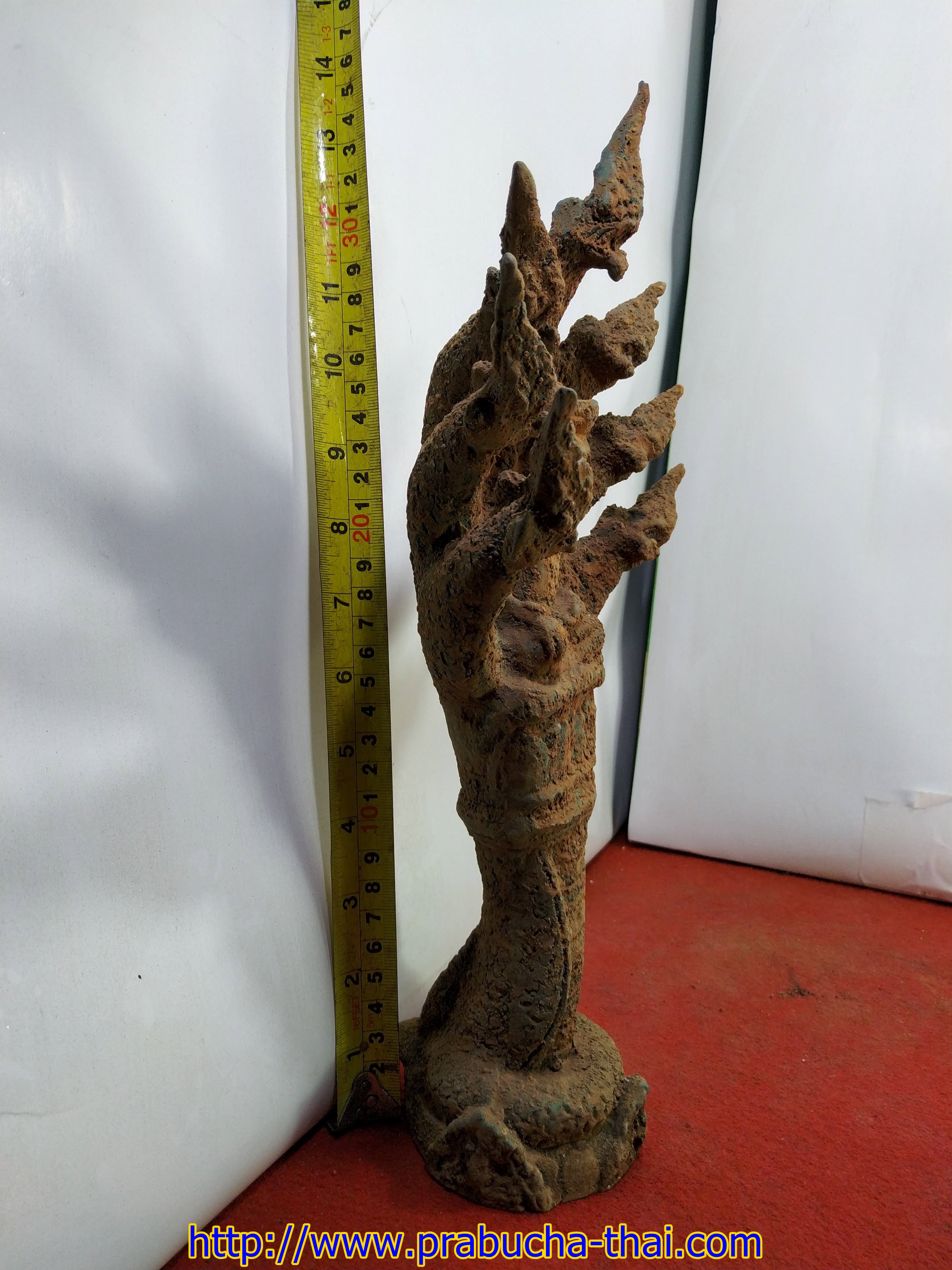 พระนาคปรก พระทราวดี ปางนาคปรก เนื้อโลหะสำริด สภาพเก่า