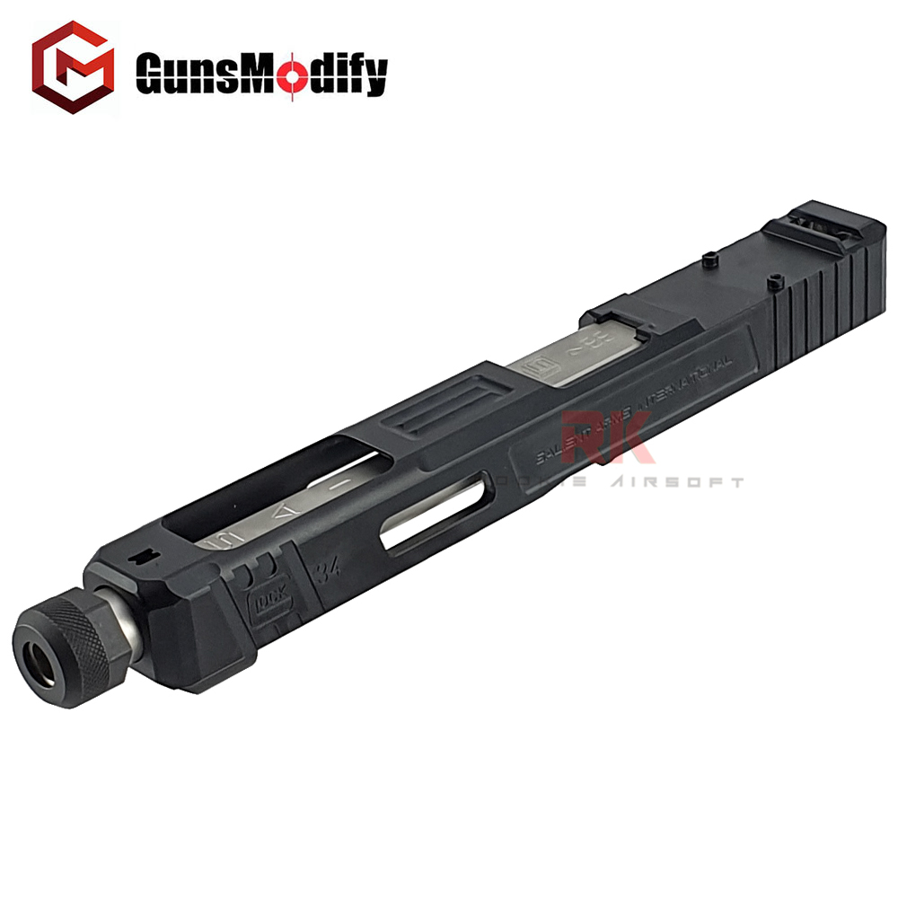 GunsModify SAI G34 RMR Slide Full Set for Marui G17 / G34 (Silver)