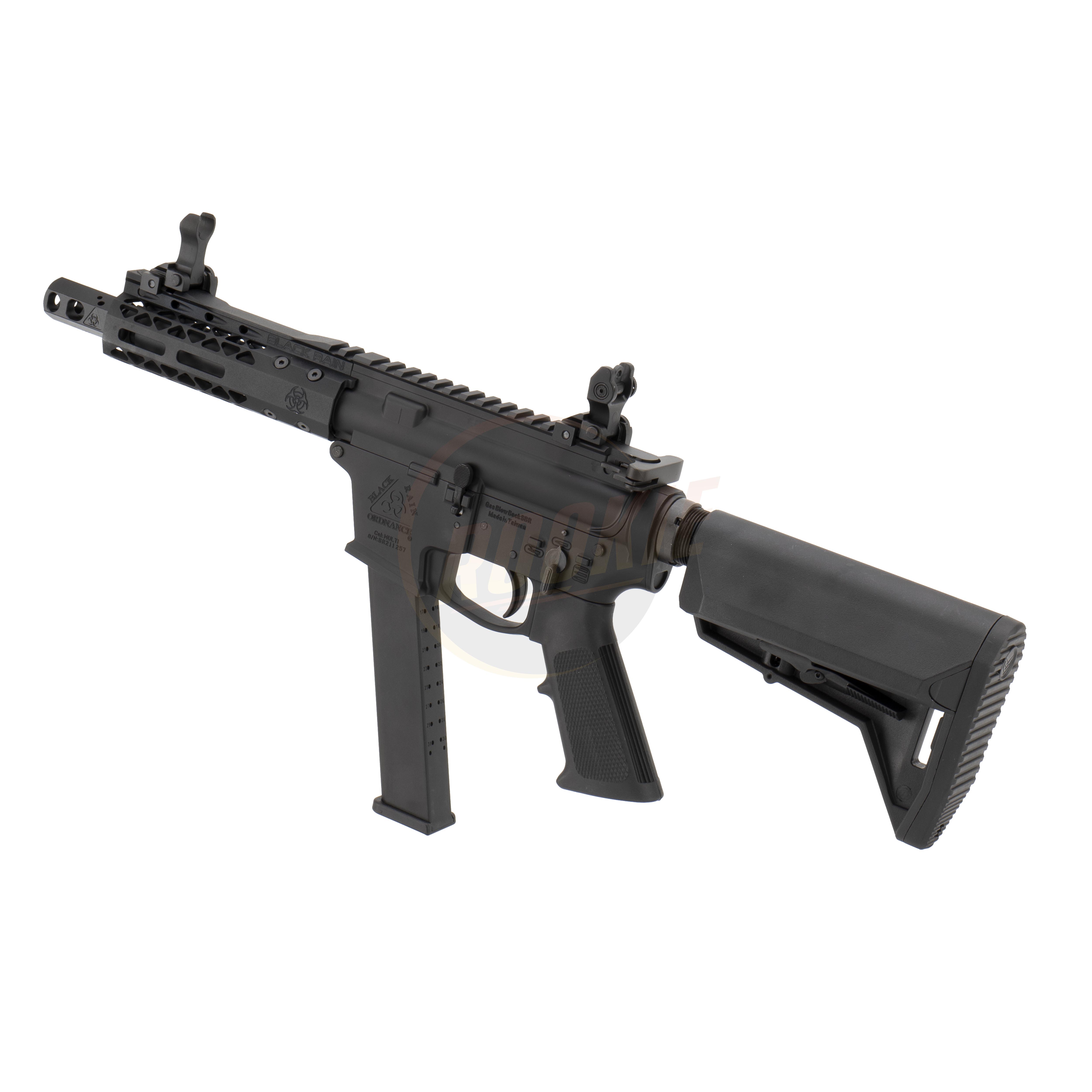 EMG / KA TWS Black Rain Ordnance 9mm SBR GBBR - Black