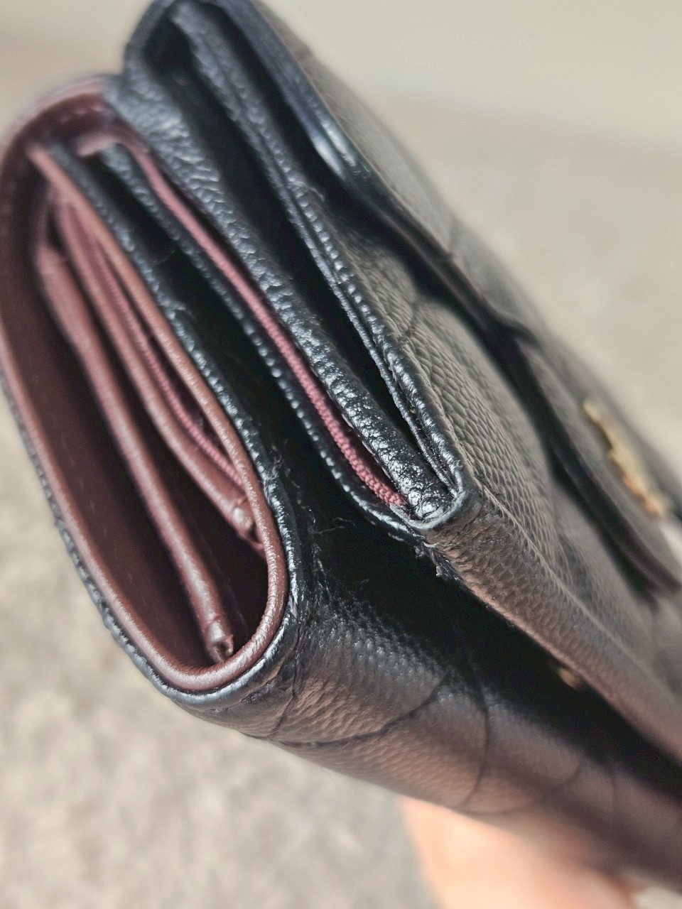 Chanel Trifold Short Black Caviar GHW Wallet