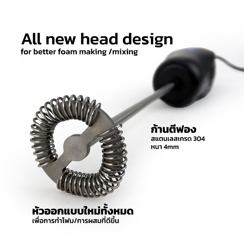 Electric Milk Frother 3-Speed with LED Indicator Model V2 Stainless Steel 304