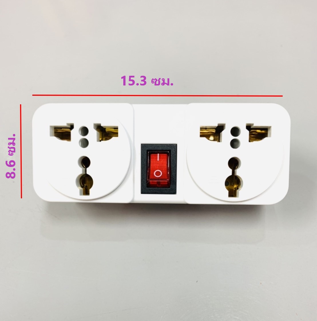 ปลั๊กแปลง มีสวิทซ์ สองหัว TW2 โตชิโน