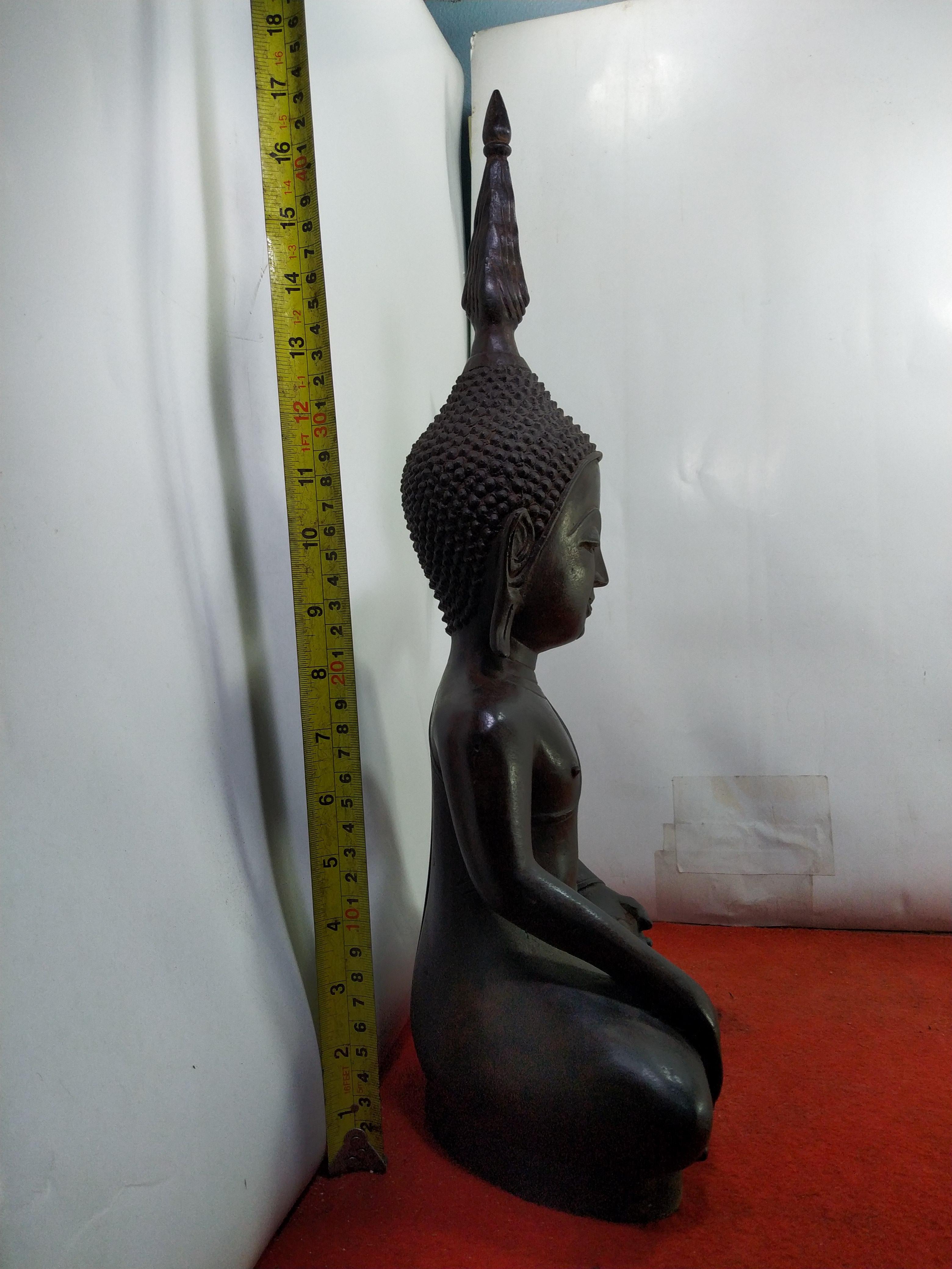 พระเชียงรุ้ง ปางมารวิชัย เกตุเพลิง หน้าตัก 9 นิ้ว เนื้อโลหะสำริด