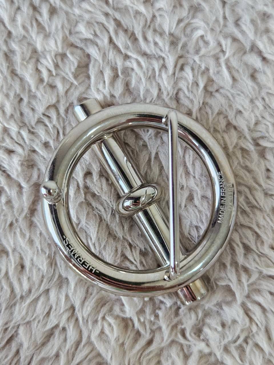 Hermes Belt 32mm หัวกลมเงิน