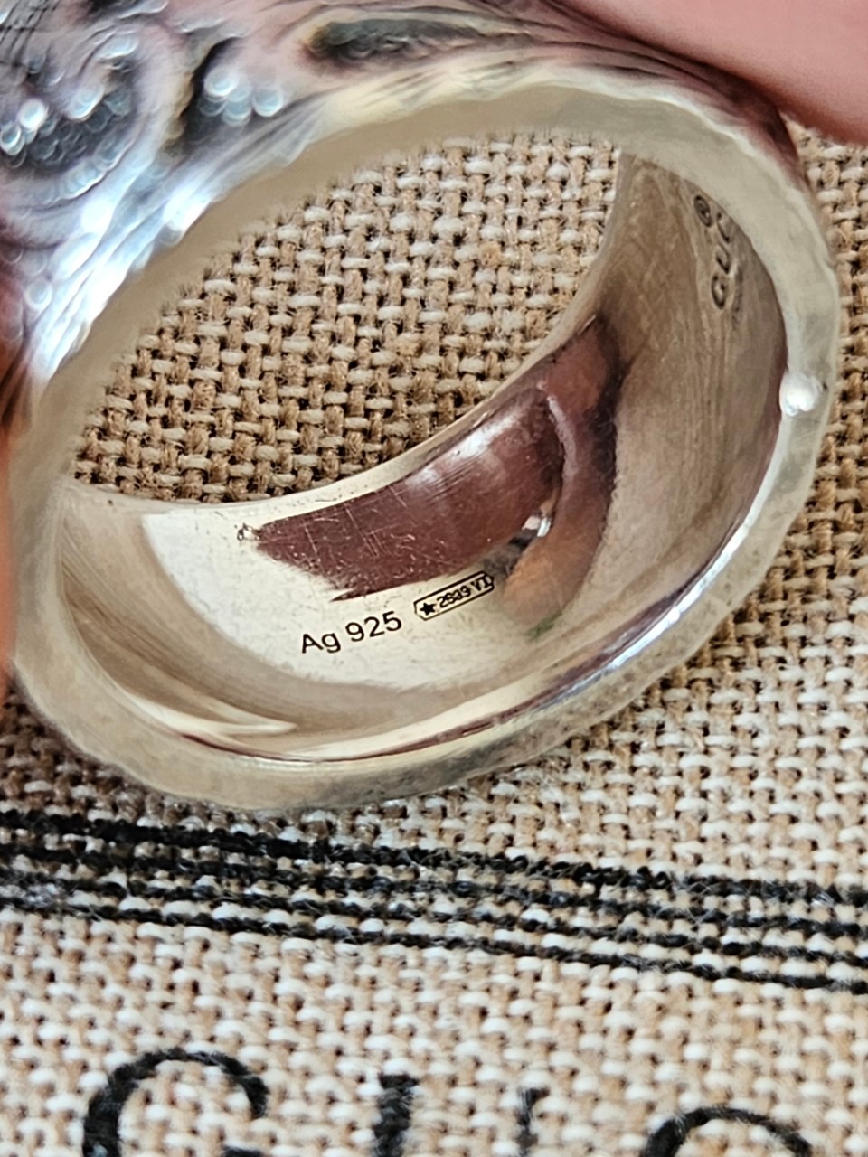 Gucci 433571 Arabesque Silver Ring