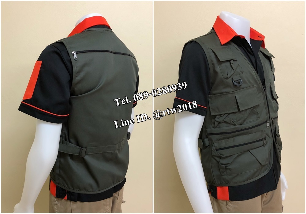 เสื้อกั๊กสีเขียวขี้ม้า (รหัส J1)