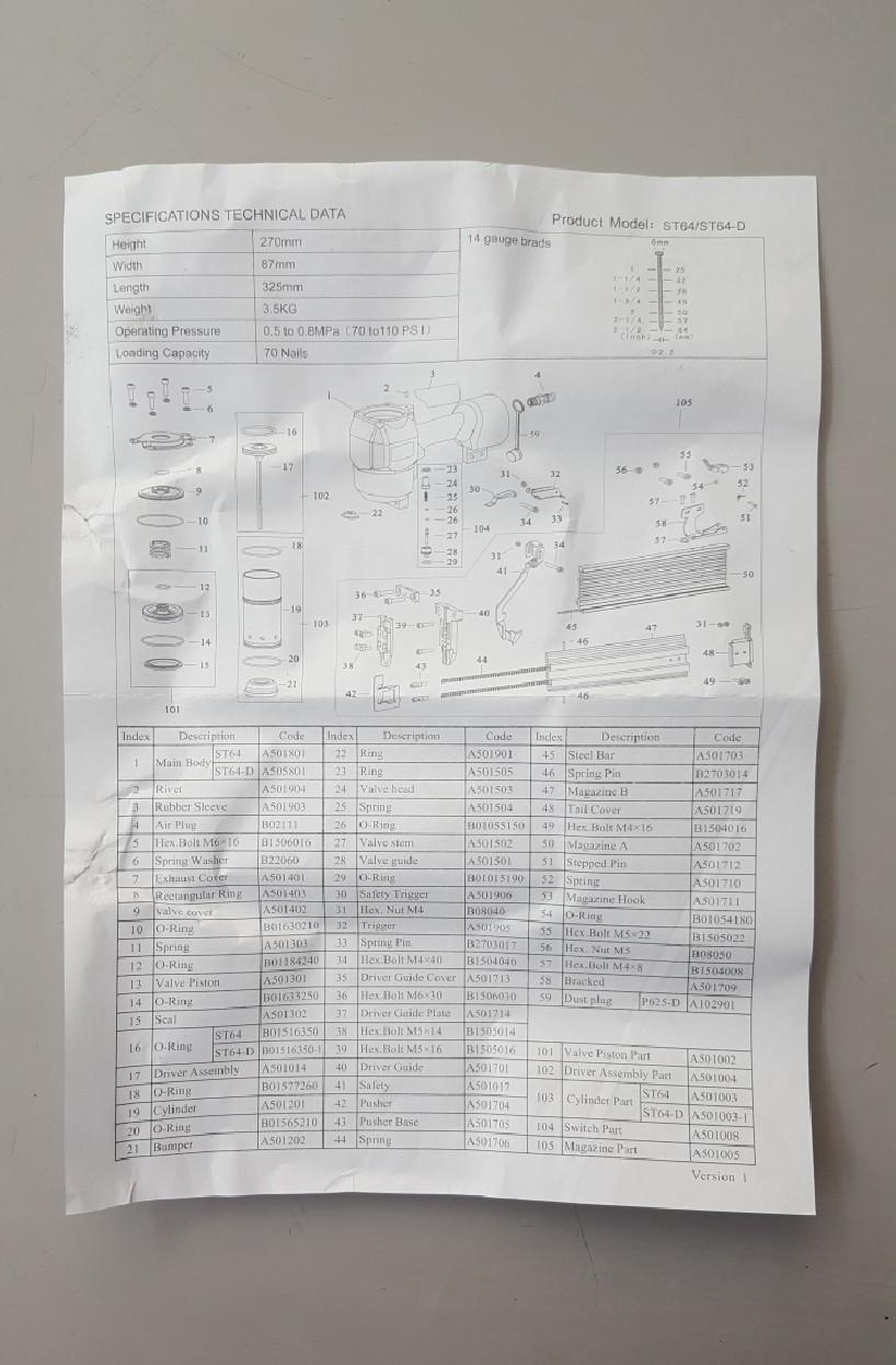 ปืนยิงตะปูลม ST-64 J2