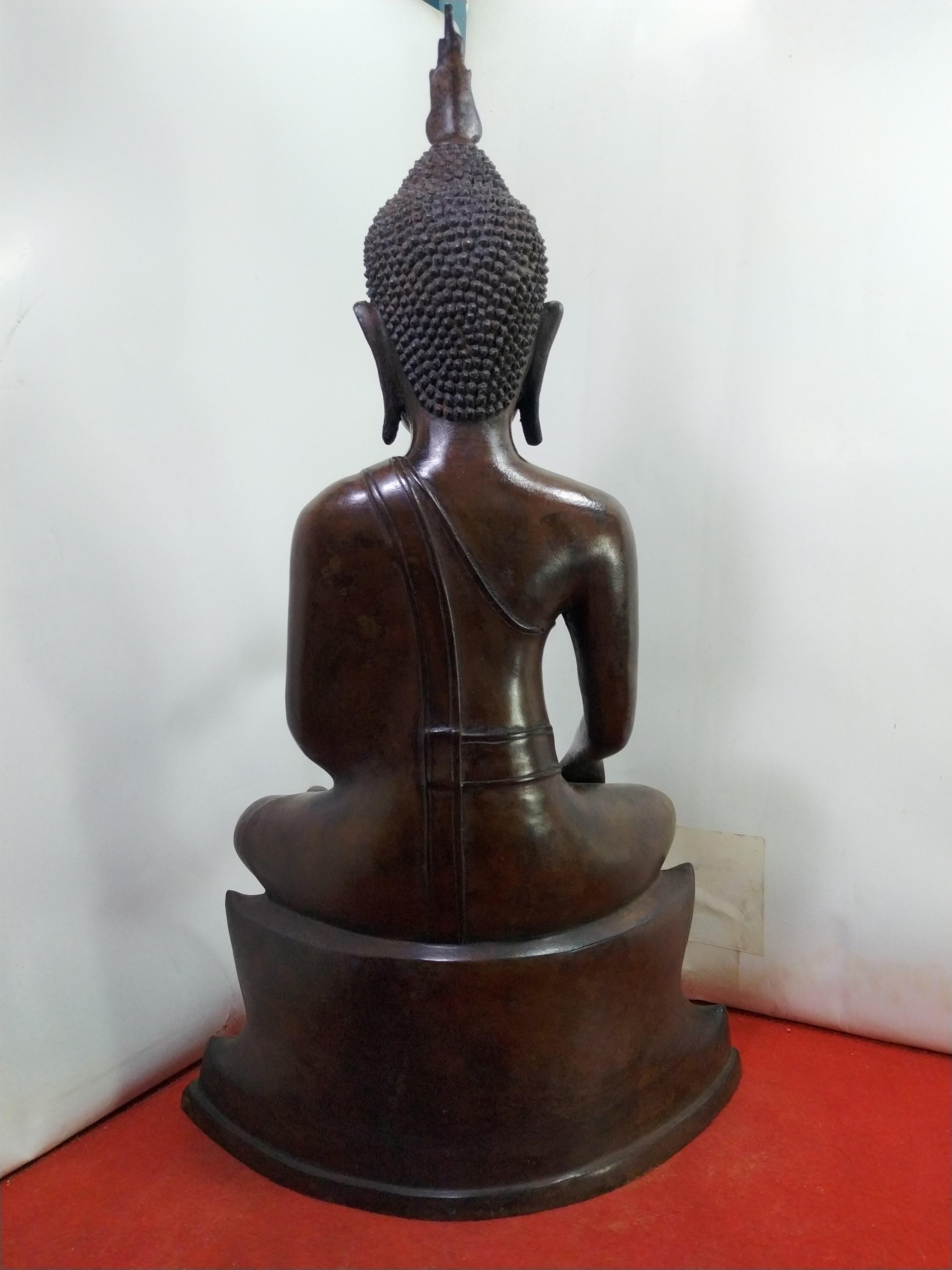 พระอู่ทอง ฐานสูง ขนาดหน้าตัก 9 นิ้ว เนื้อสำริด