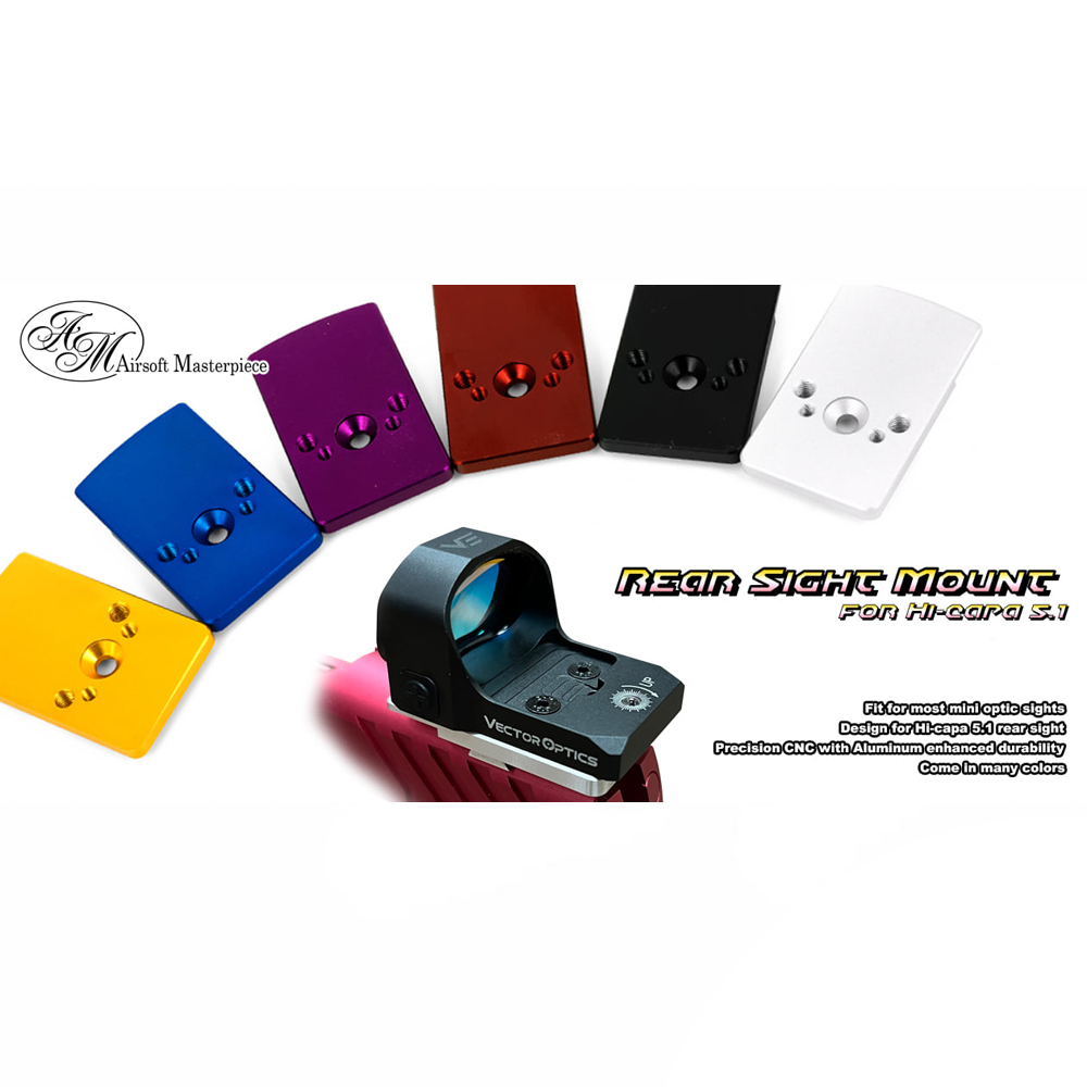 Airsoft Masterpiece Rear Sight Mount for Hi-CAPA 5.1 (Black)