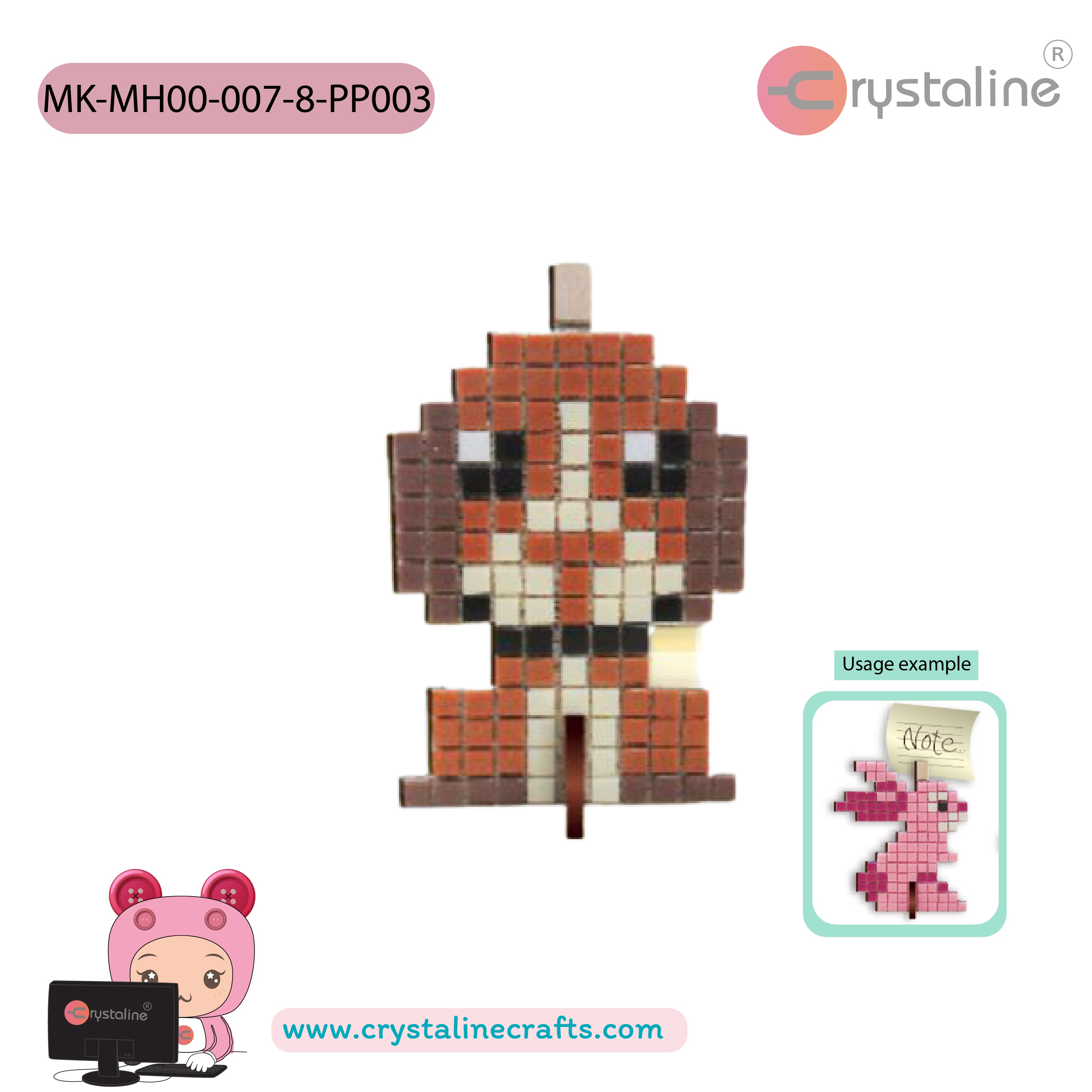 Memo clip holder kit - Dog (size 11.5x9 cm,1pc/pack)