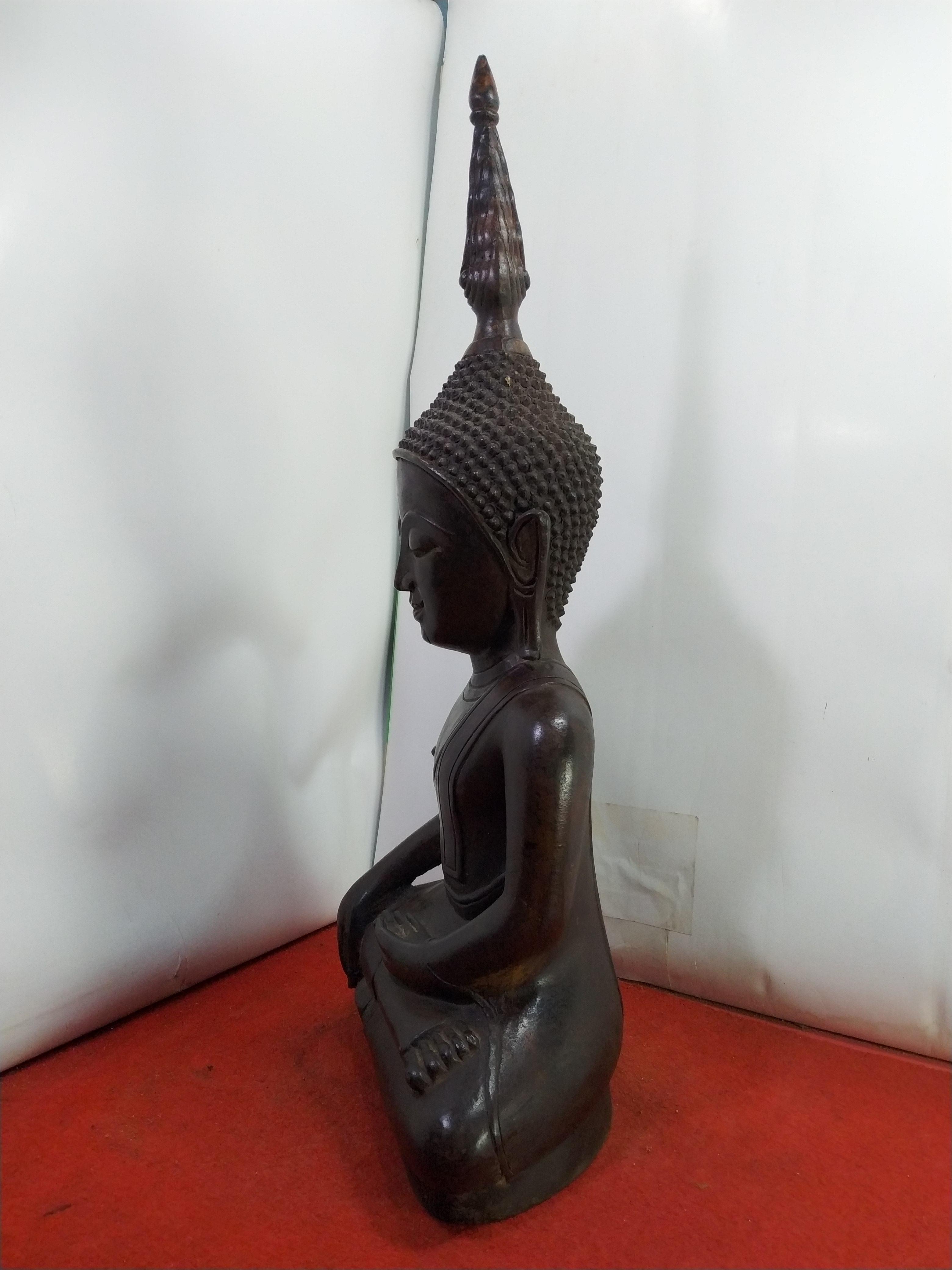 พระเชียงรุ้ง ปางมารวิชัย เกตุเพลิง หน้าตัก 9 นิ้ว เนื้อโลหะสำริด