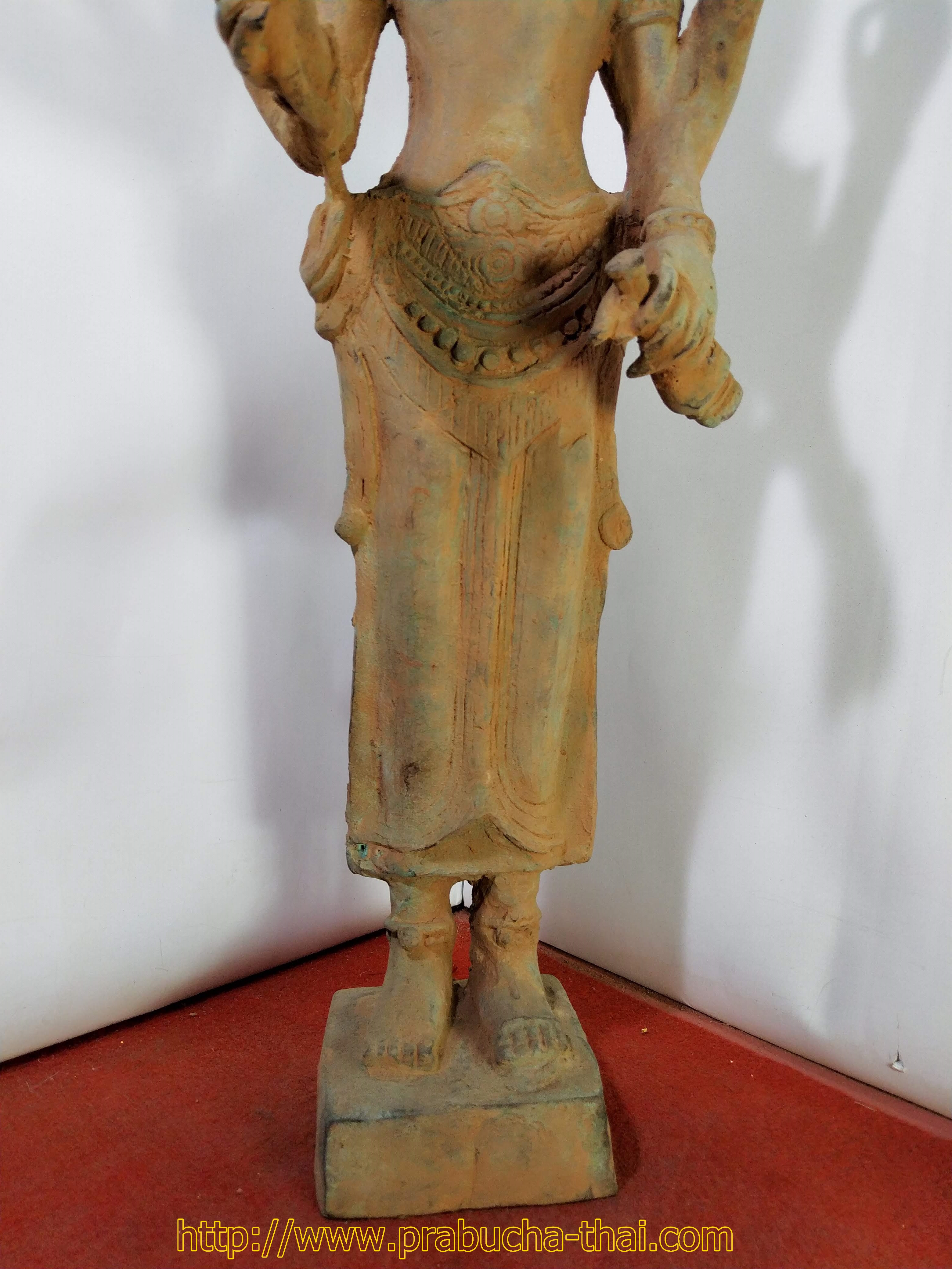 พระนางอุมา แปลงสี่กร สูง 19 นิ้ว เนื้อโลหะสำริดสภาพเก่า