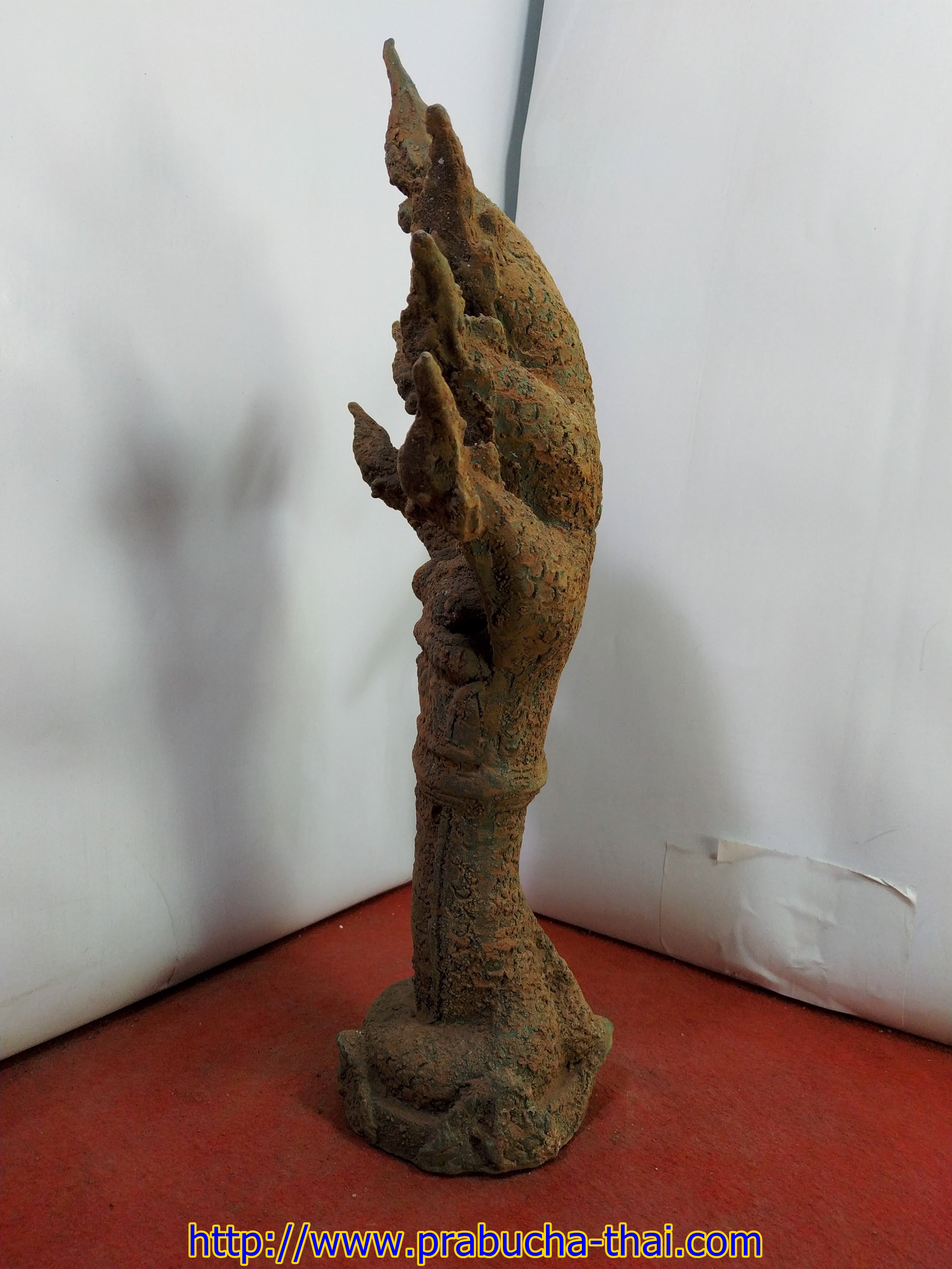 พระนาคปรก พระทราวดี ปางนาคปรก เนื้อโลหะสำริด สภาพเก่า