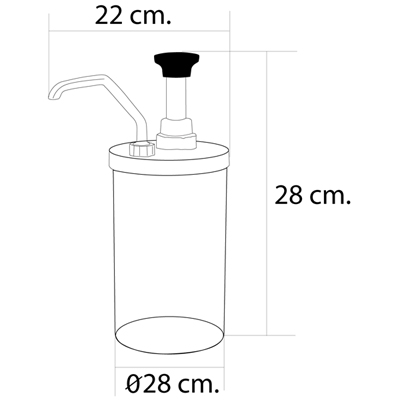 Stainless steel sauce dispenser, pump head 1616-023